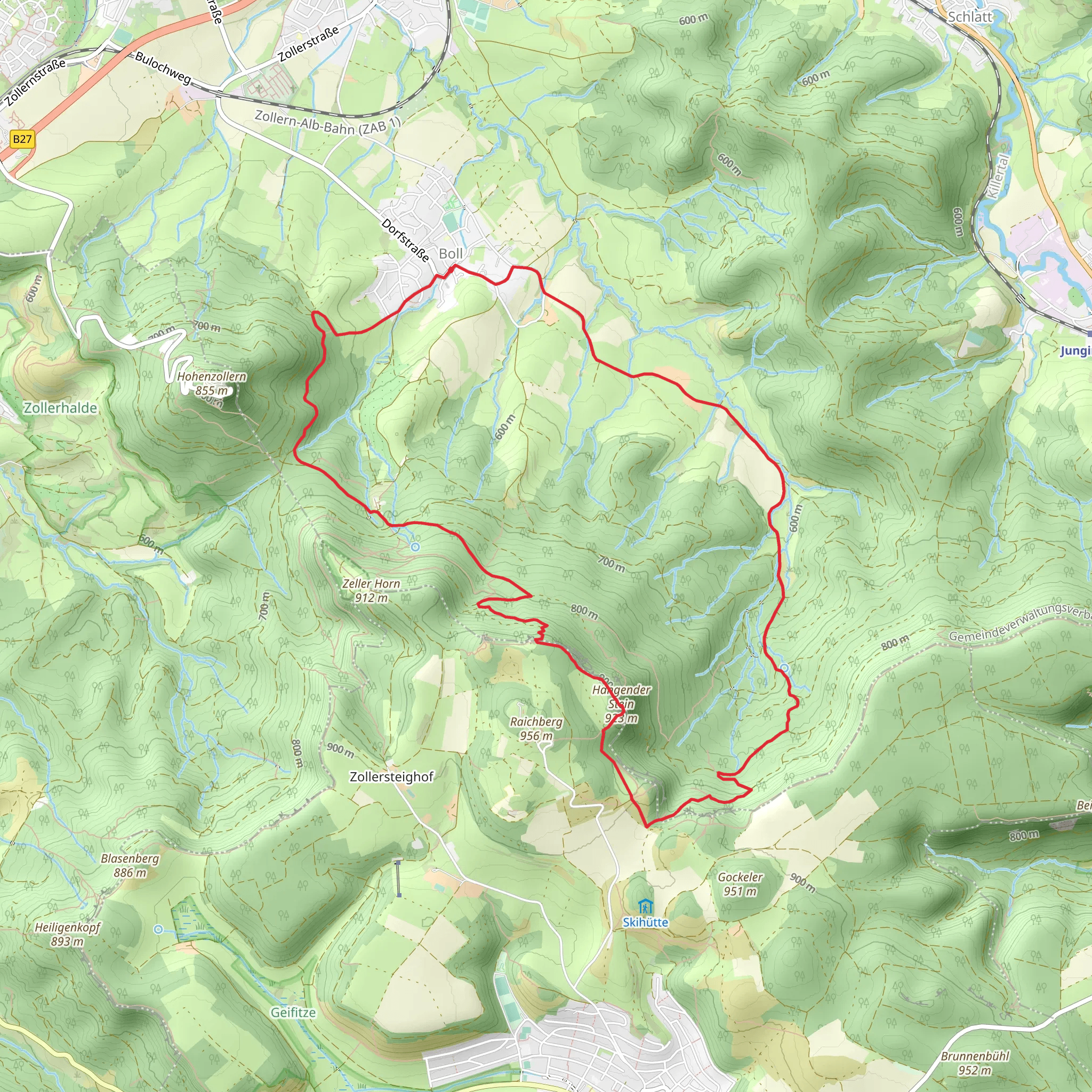 Friedrichstal, Hangender Stein and Backofenfelsen Loop - Boll mobile static map