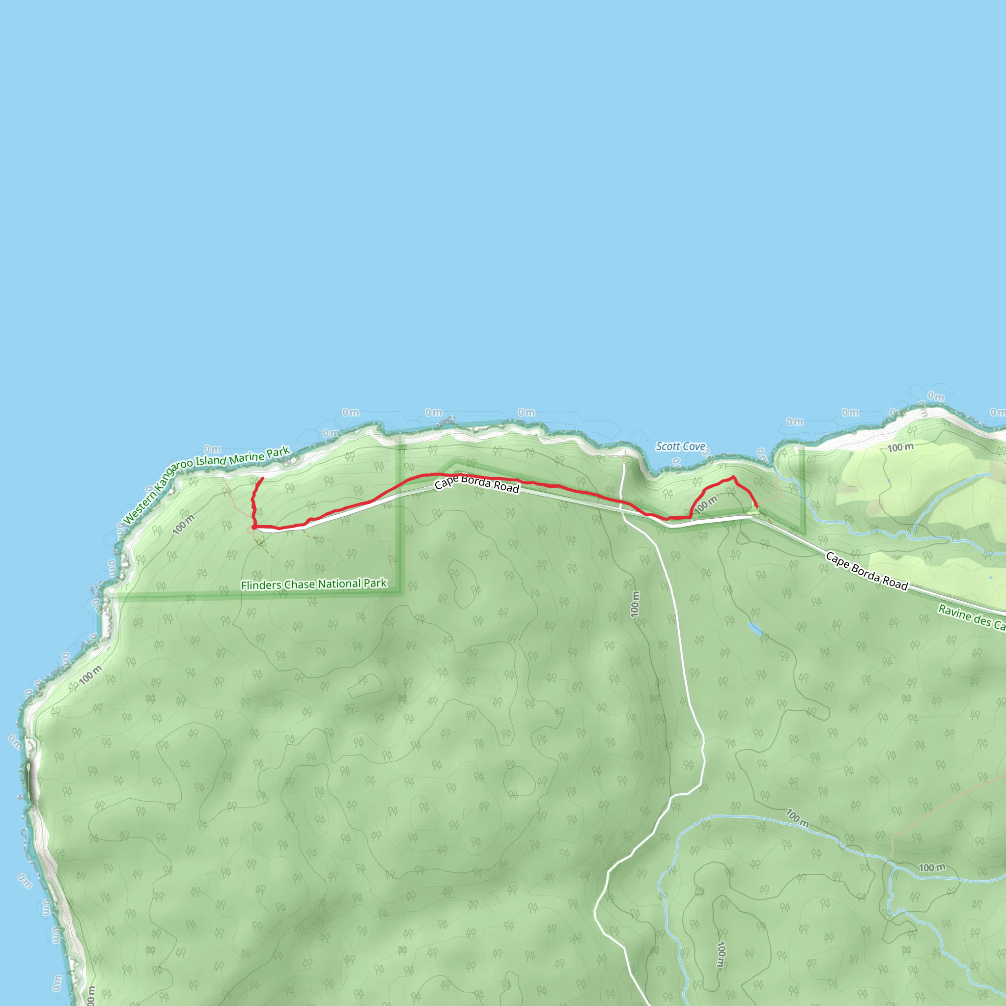 Ravine des Casoars return Road Walk mobile static map