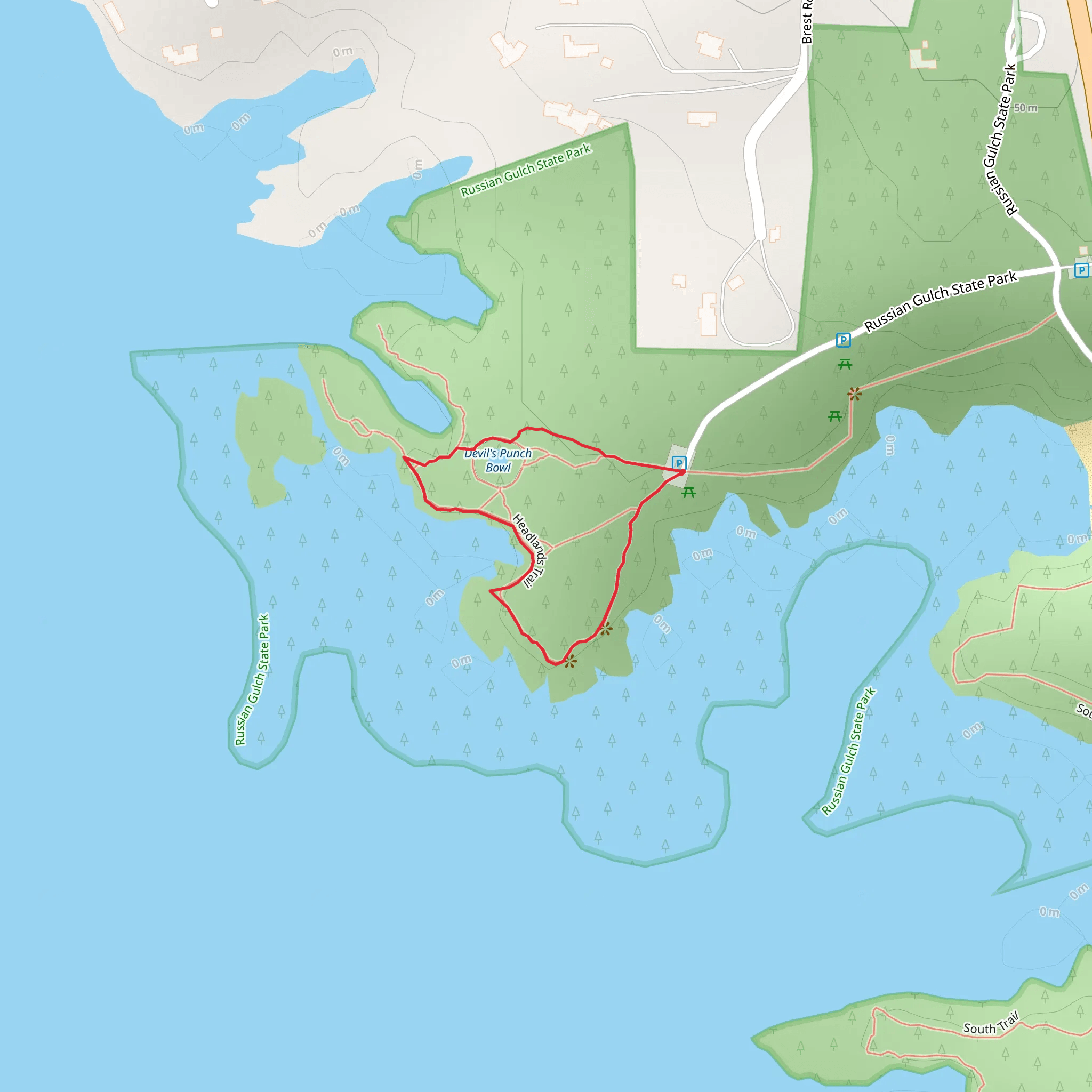 Headlands Trail Loop mobile static map