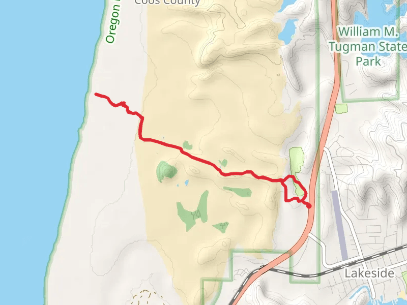 John Dellenback Dunes Trail from Eel Creek Campground