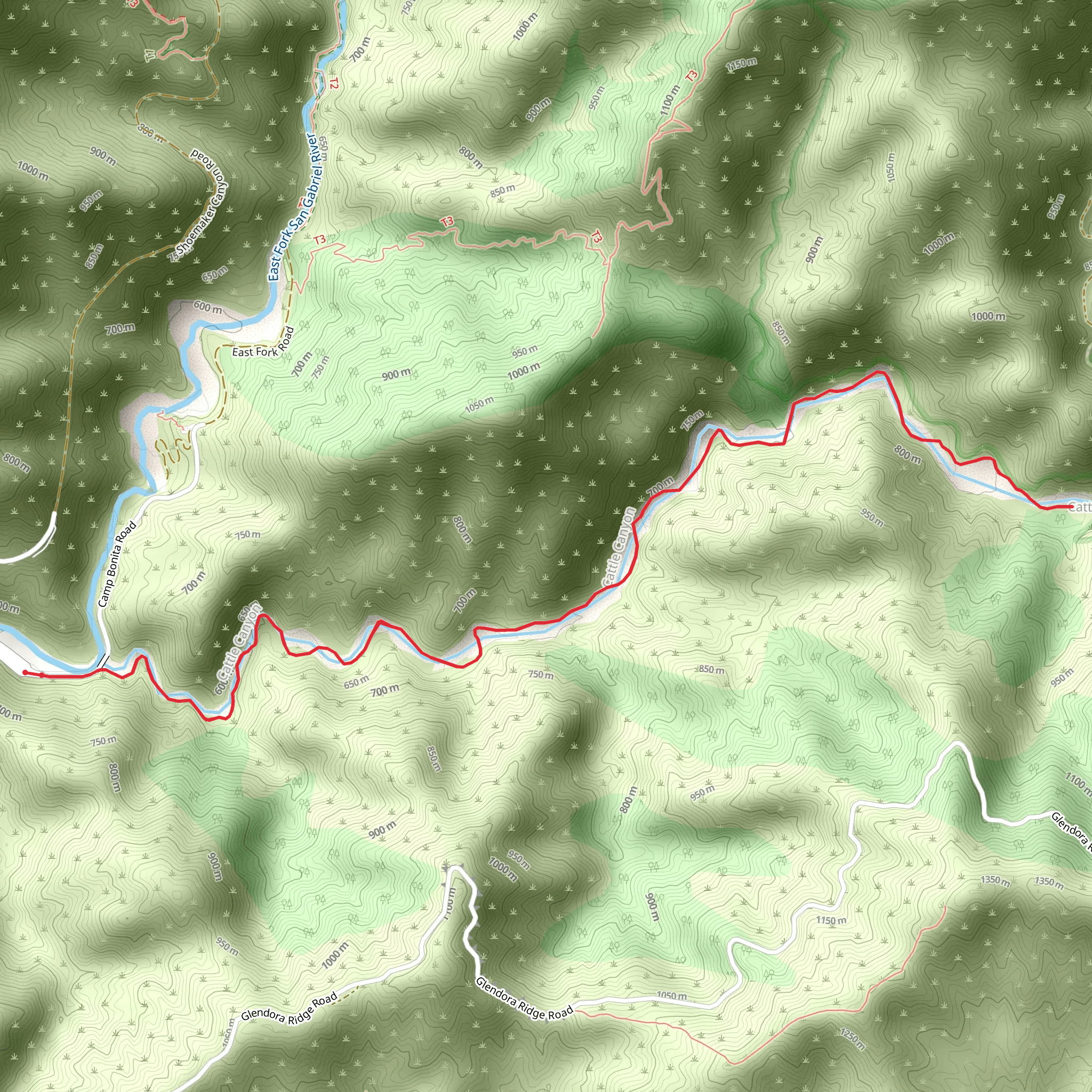 Dime and Peacock Canyon mobile static map