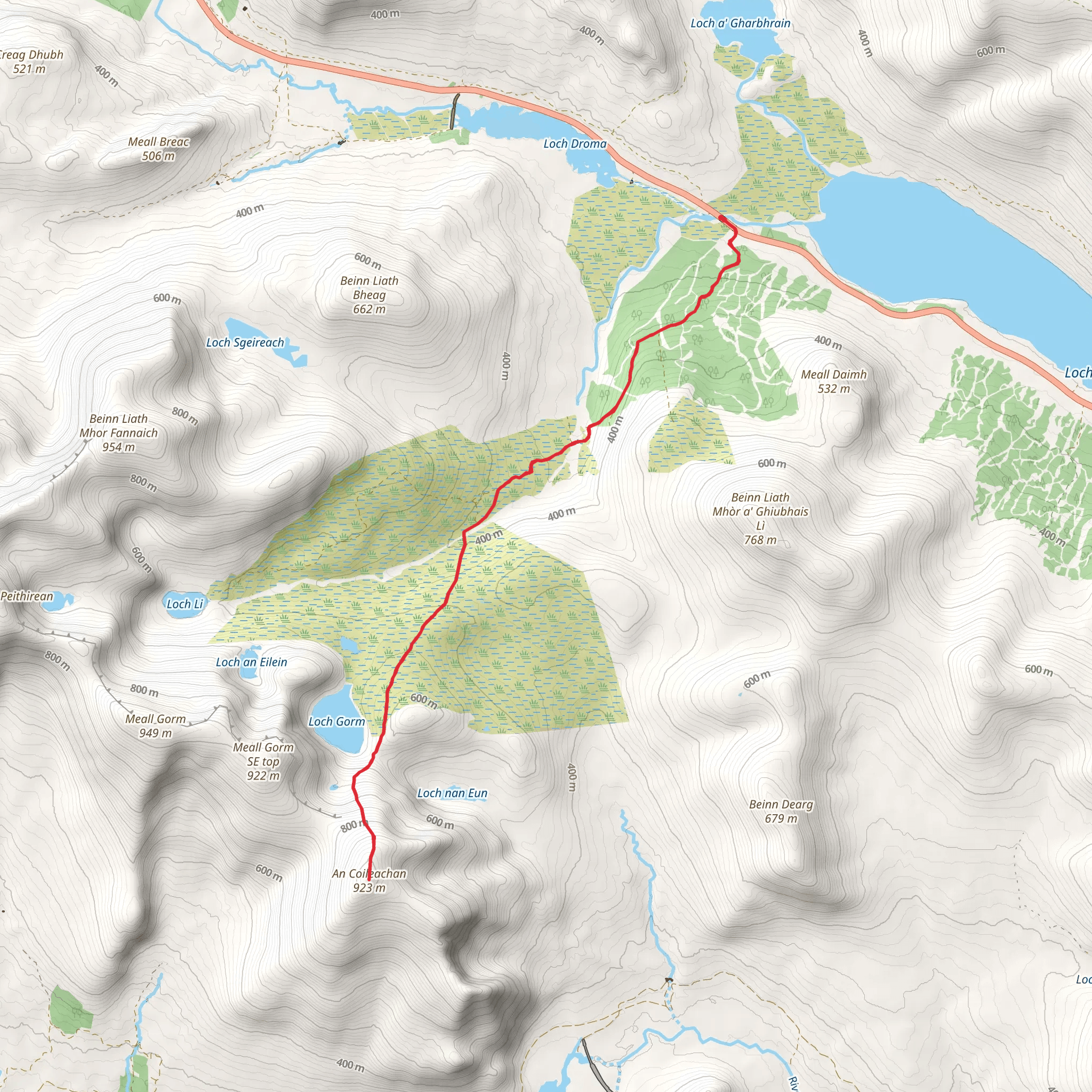 An Coileachan Walk mobile static map