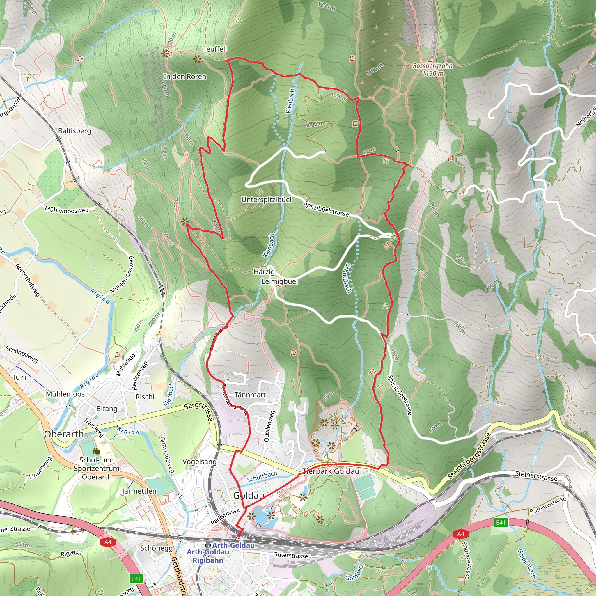 Goldauer Bergsturzspur mobile static map