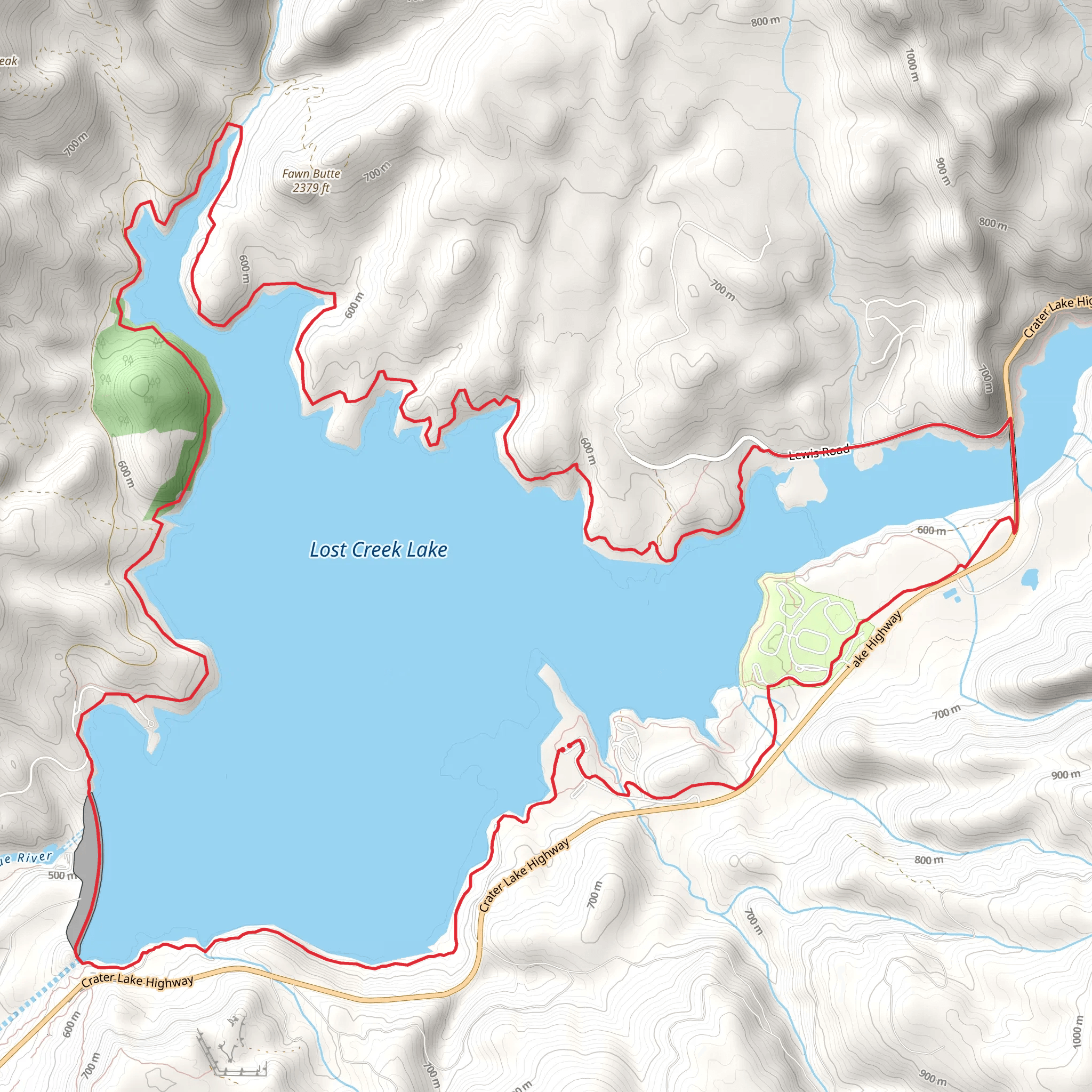 Lost Creek Lake Loop mobile static map