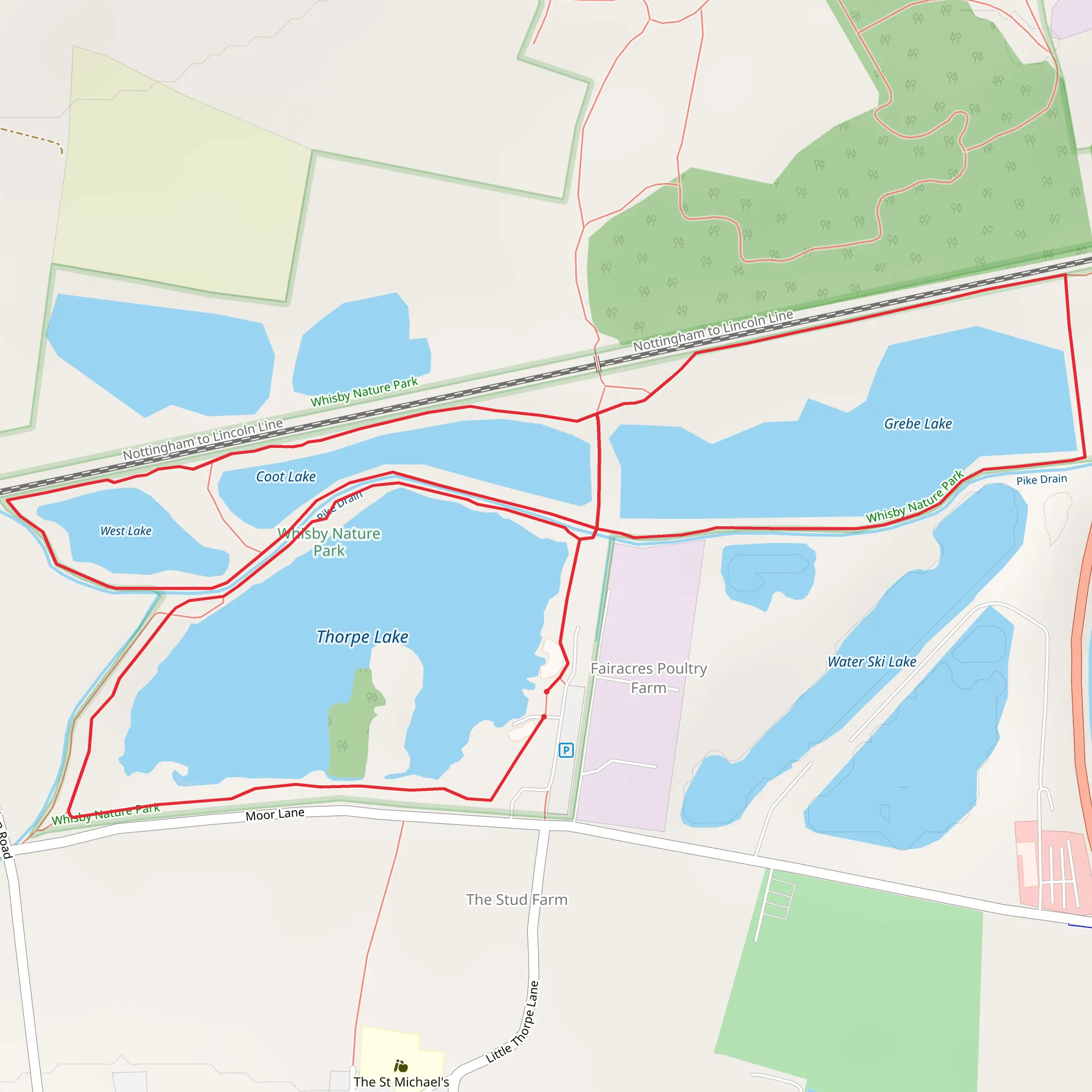 Whisby Nature Park mobile static map