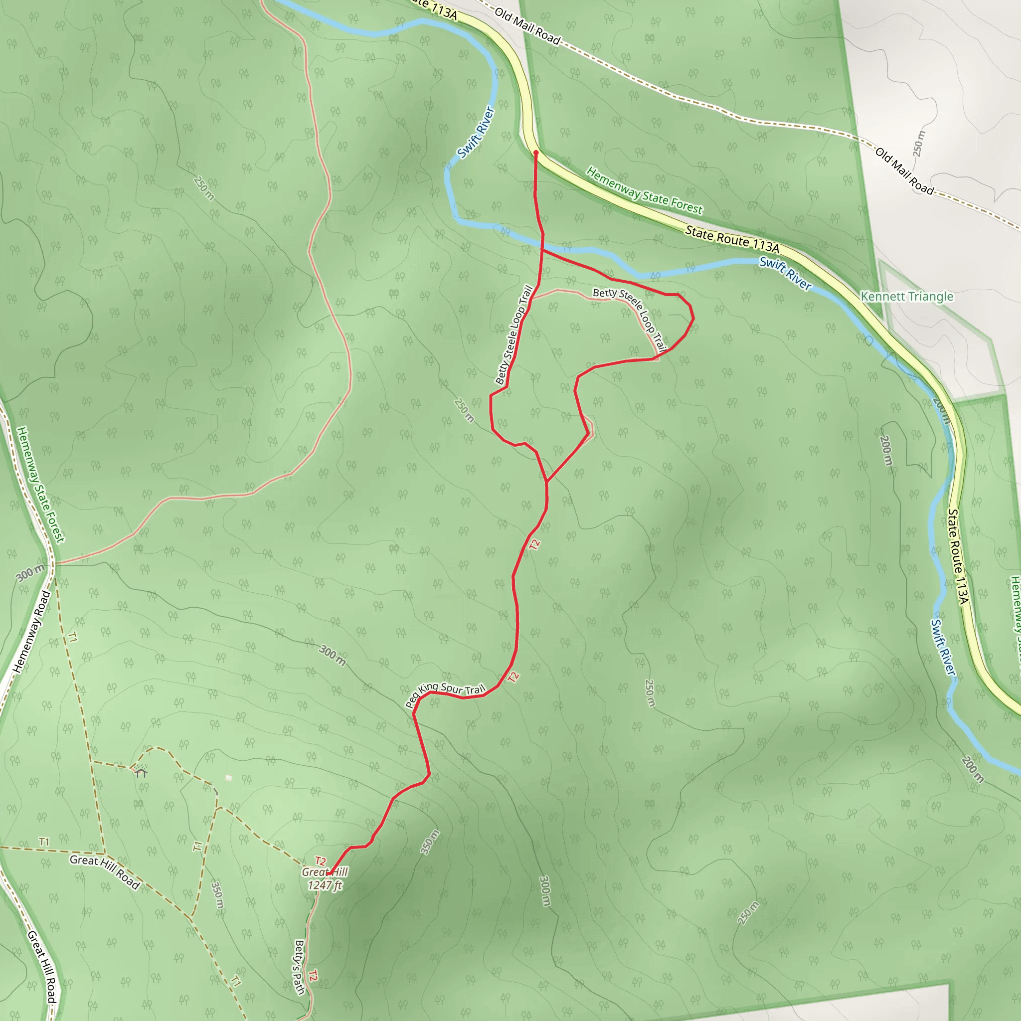 Great Hill Trail mobile static map