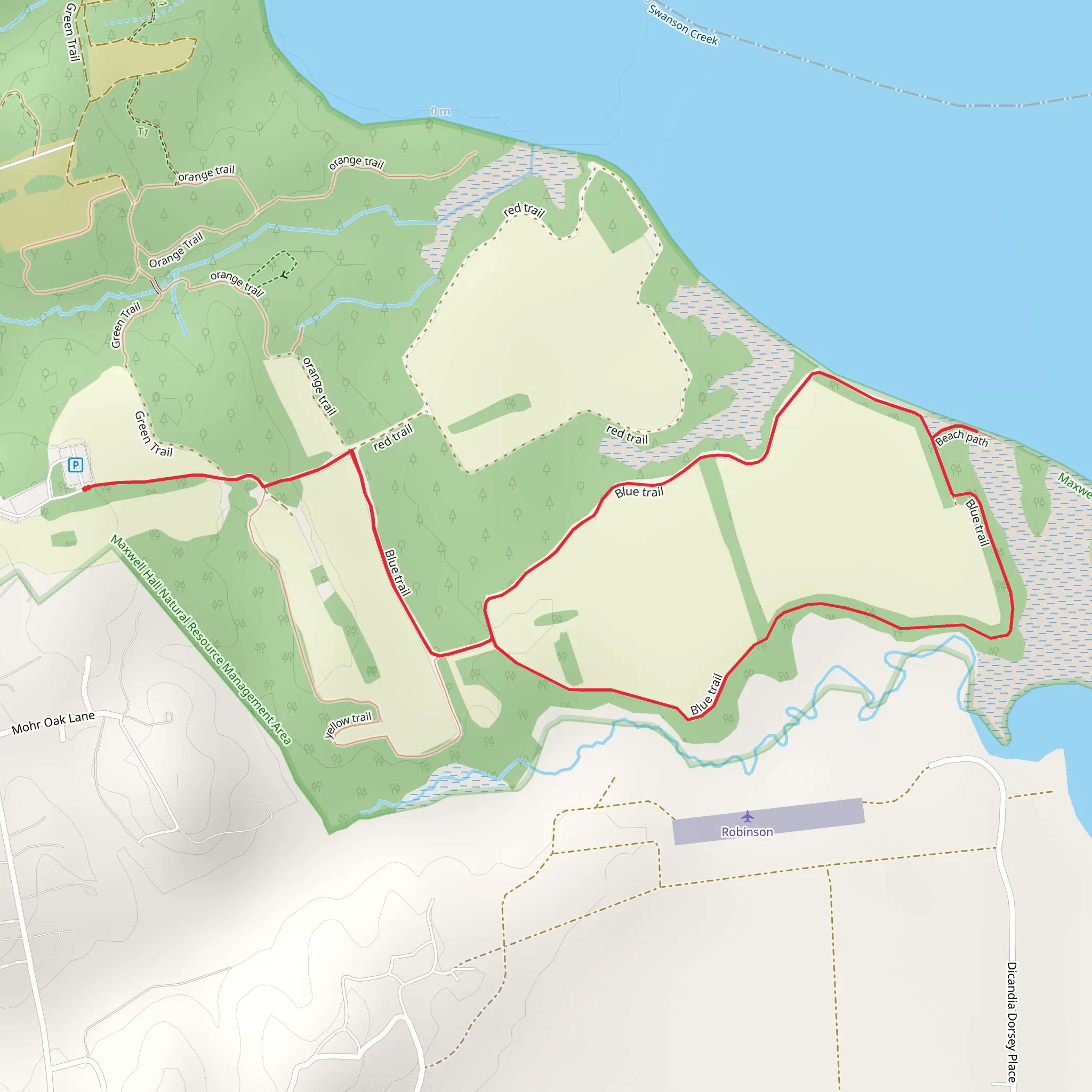 Blue Trail and Beach Path Loop mobile static map