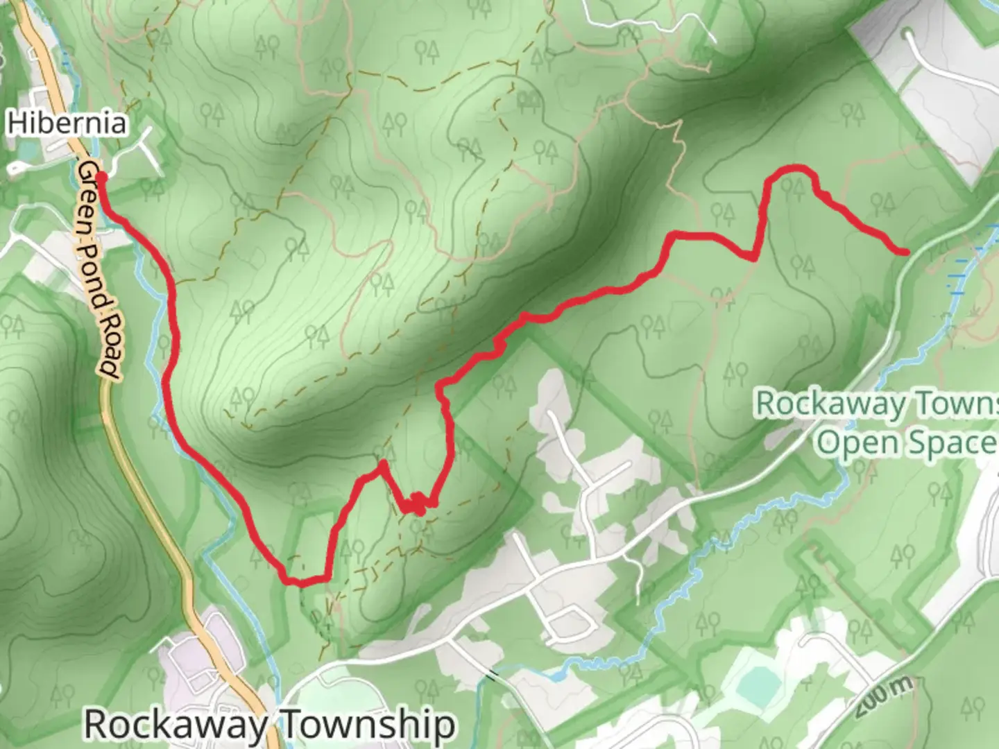 An image depicting the trail Beach Glen Trail - Blue Out and Back and its surrounding area.
