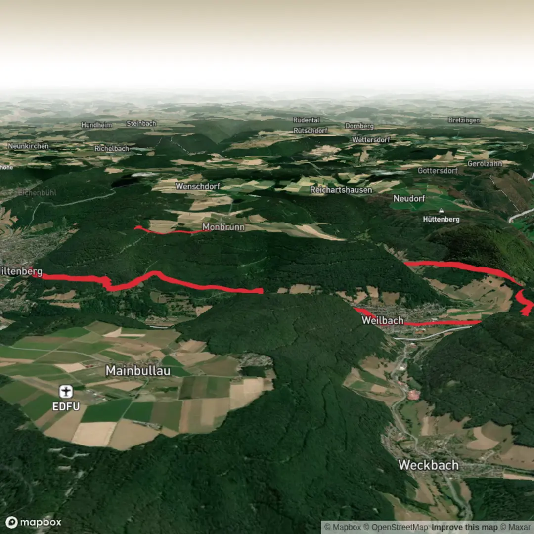 An image depicting the trail LSG innerhalb des Naturparks Bayerischer Odenwald - Apr. 5 and its surrounding area.