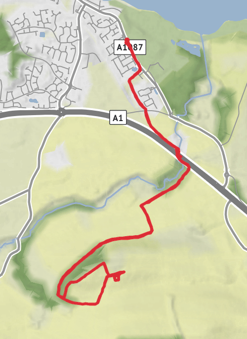 Dunbar to Doon Hill mobile static map