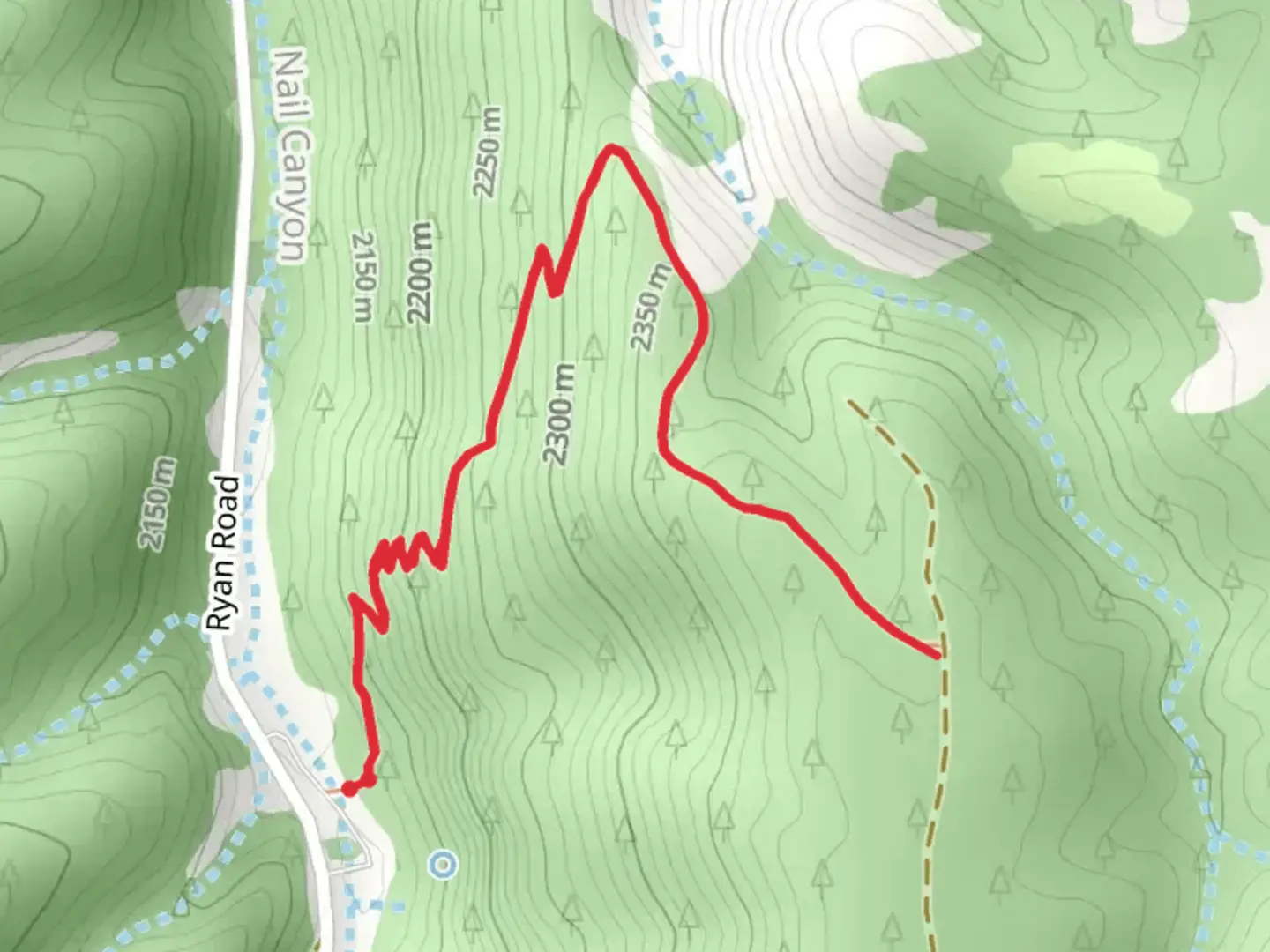 An image depicting the trail Big Spring Lookout Trail and its surrounding area.