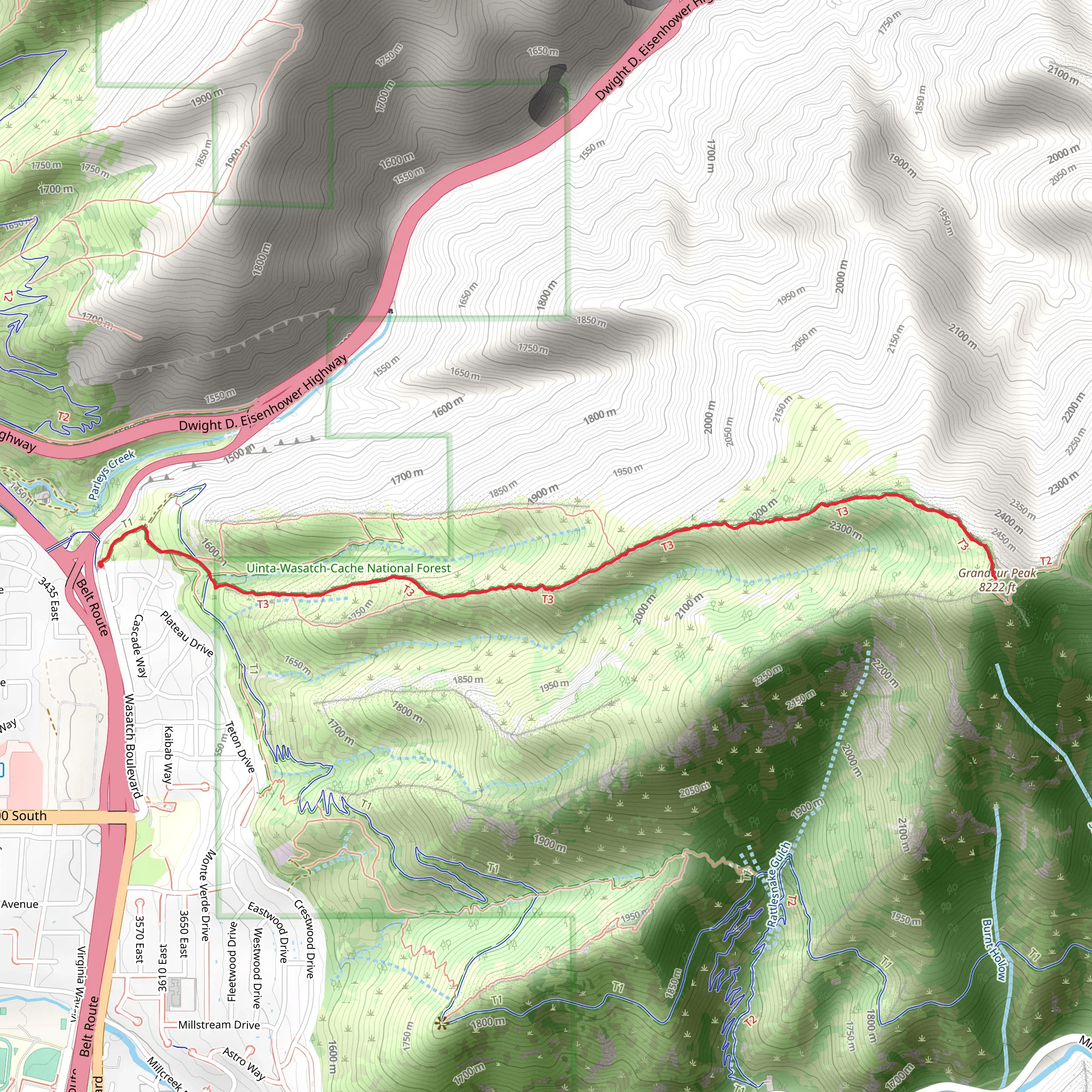 Grandeur Peak West mobile static map