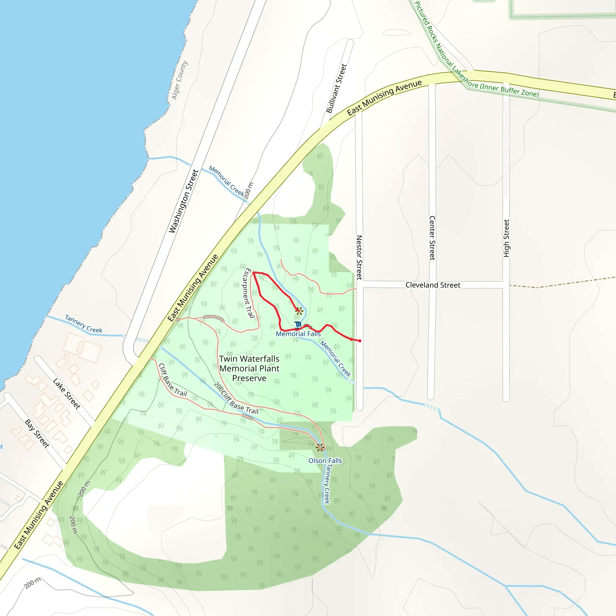 Escarpment Trail mobile static map