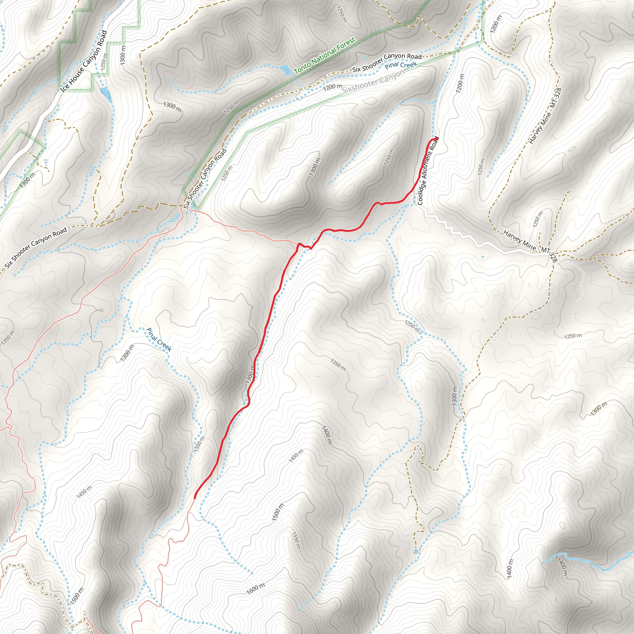 Big Spur Tank and Toll Road Trail mobile static map