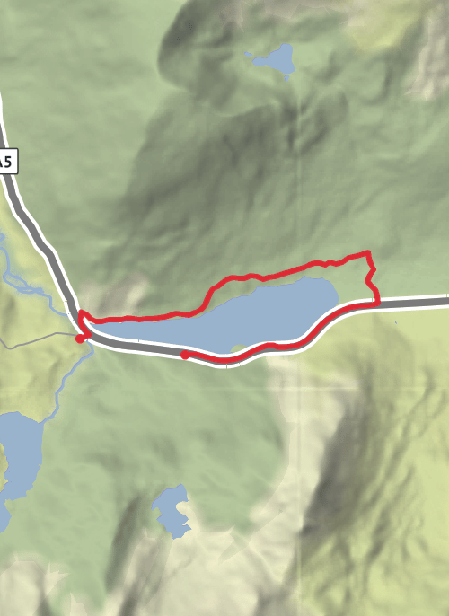 Hike on A5 lakes with devils kitchen mobile static map