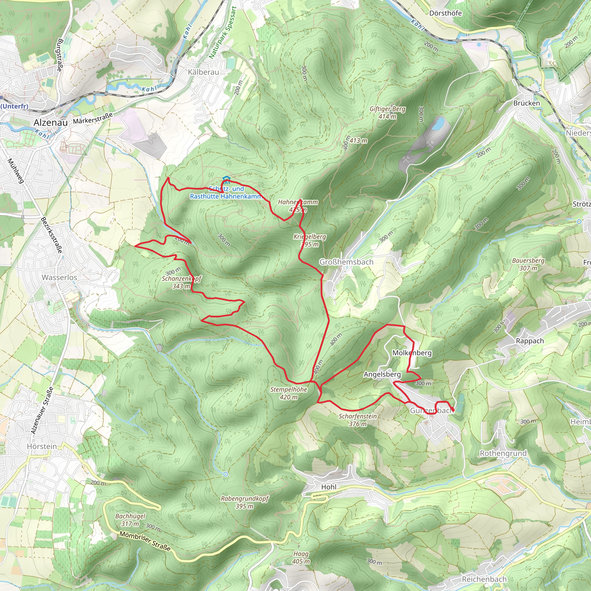 Gunzenbach and Ludwigsturm Loop mobile static map