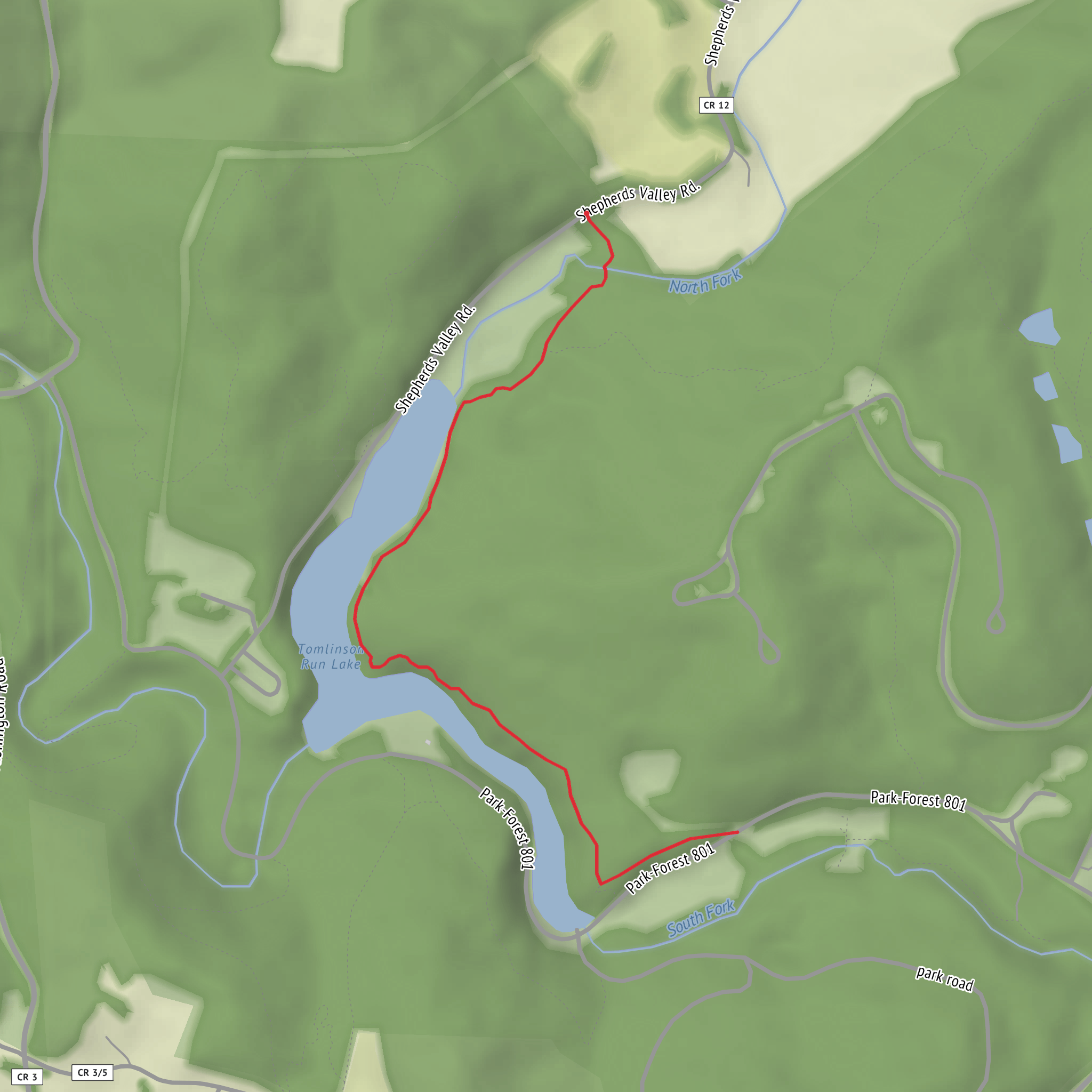 Big Foot Trail mobile static map