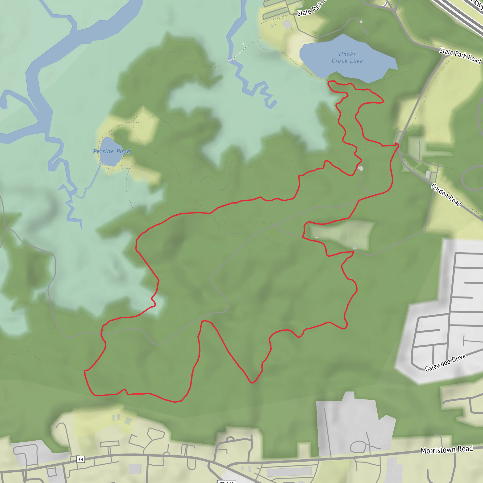 Green Loop Trail in Cheesequake State Park mobile static map
