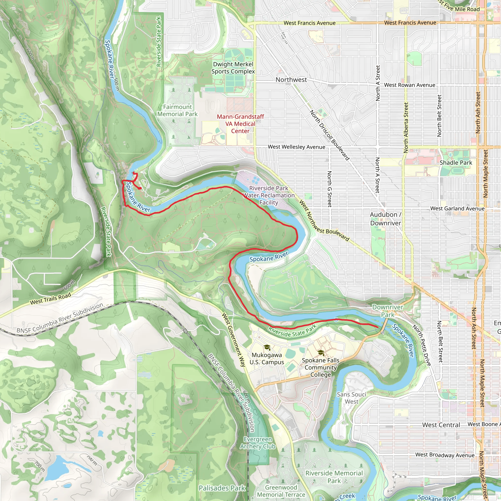 Trail 100 Out and Back mobile static map
