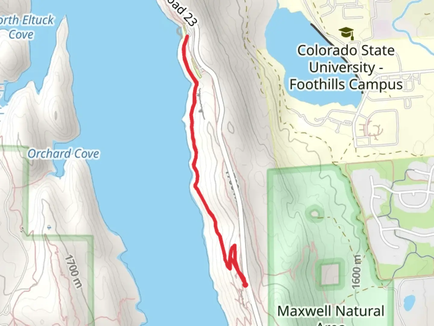 An image depicting the trail Foothills Trail-Maxwell and its surrounding area.