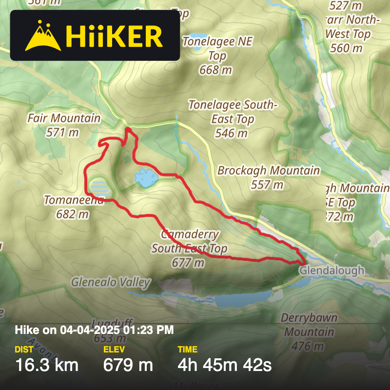 A map preview of the recording Turlough Hill Loop.
