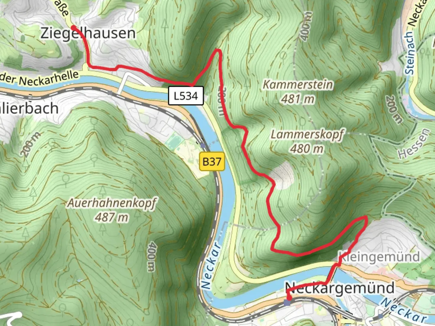 An image depicting the trail Neckargemünd to Ziegelhausen Walk and its surrounding area.
