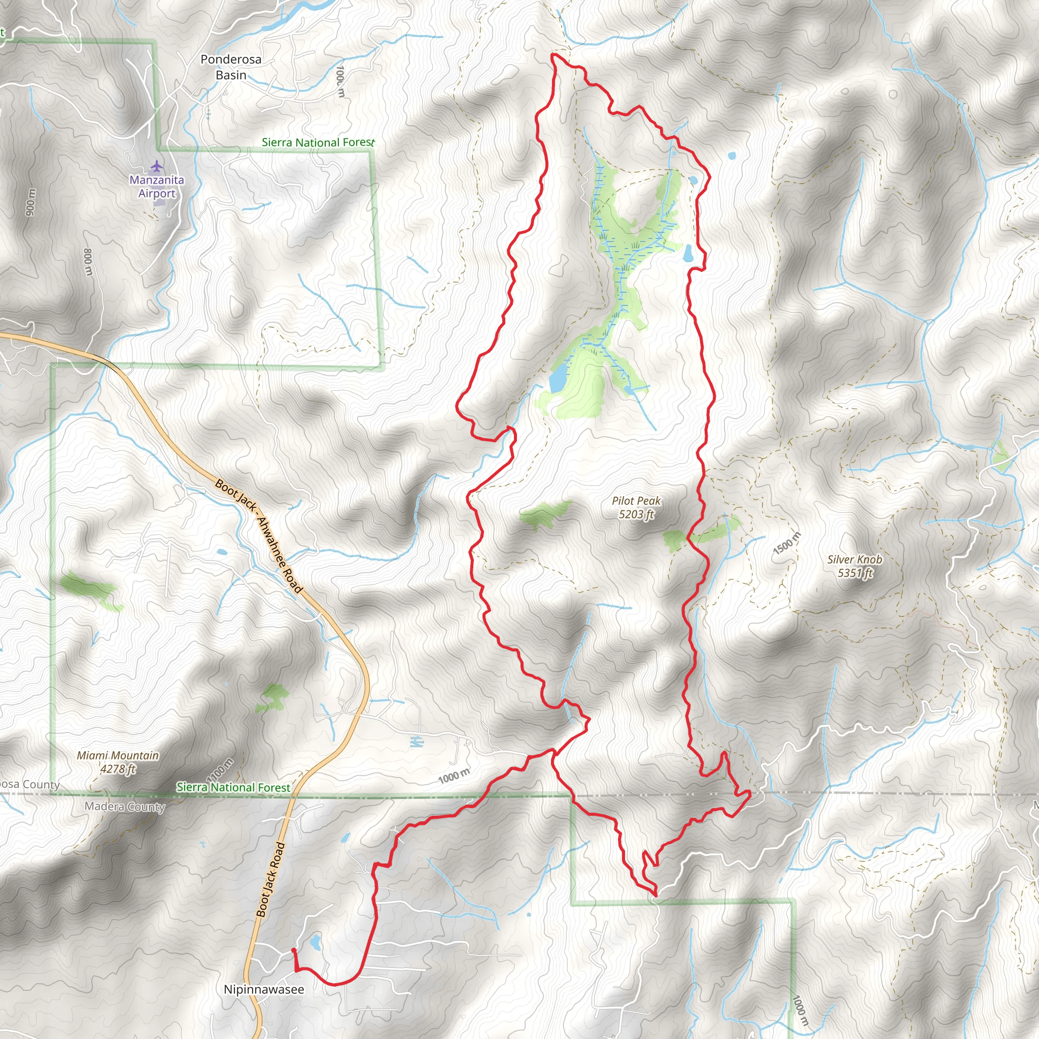 Loop Around Sonny Meadows and Pilot Peak mobile static map