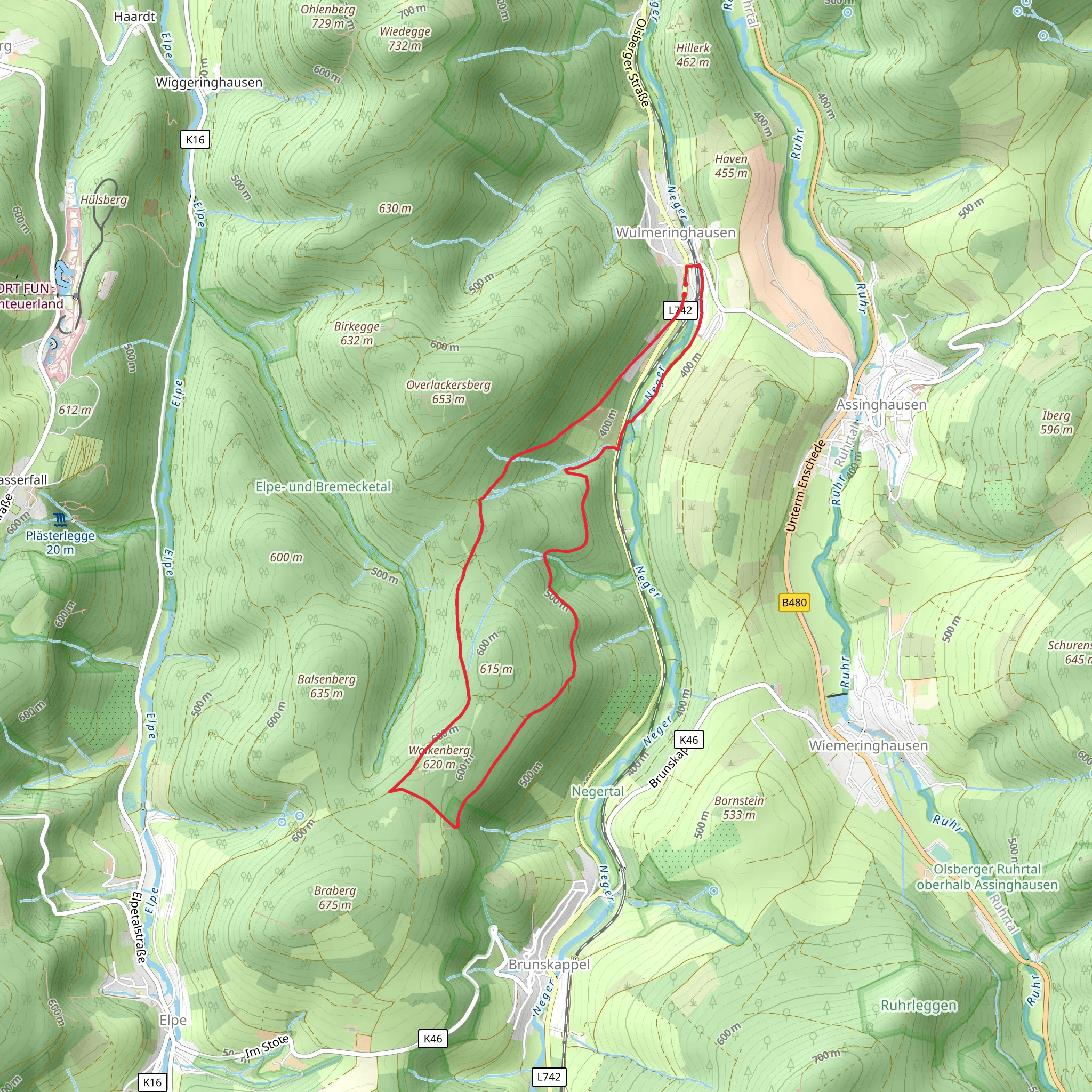 Wolkenberg via Wulmeringhausen Rundweg mobile static map