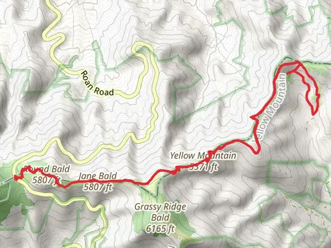 Round Bald, Yellow Mountain via Appalachian Trail