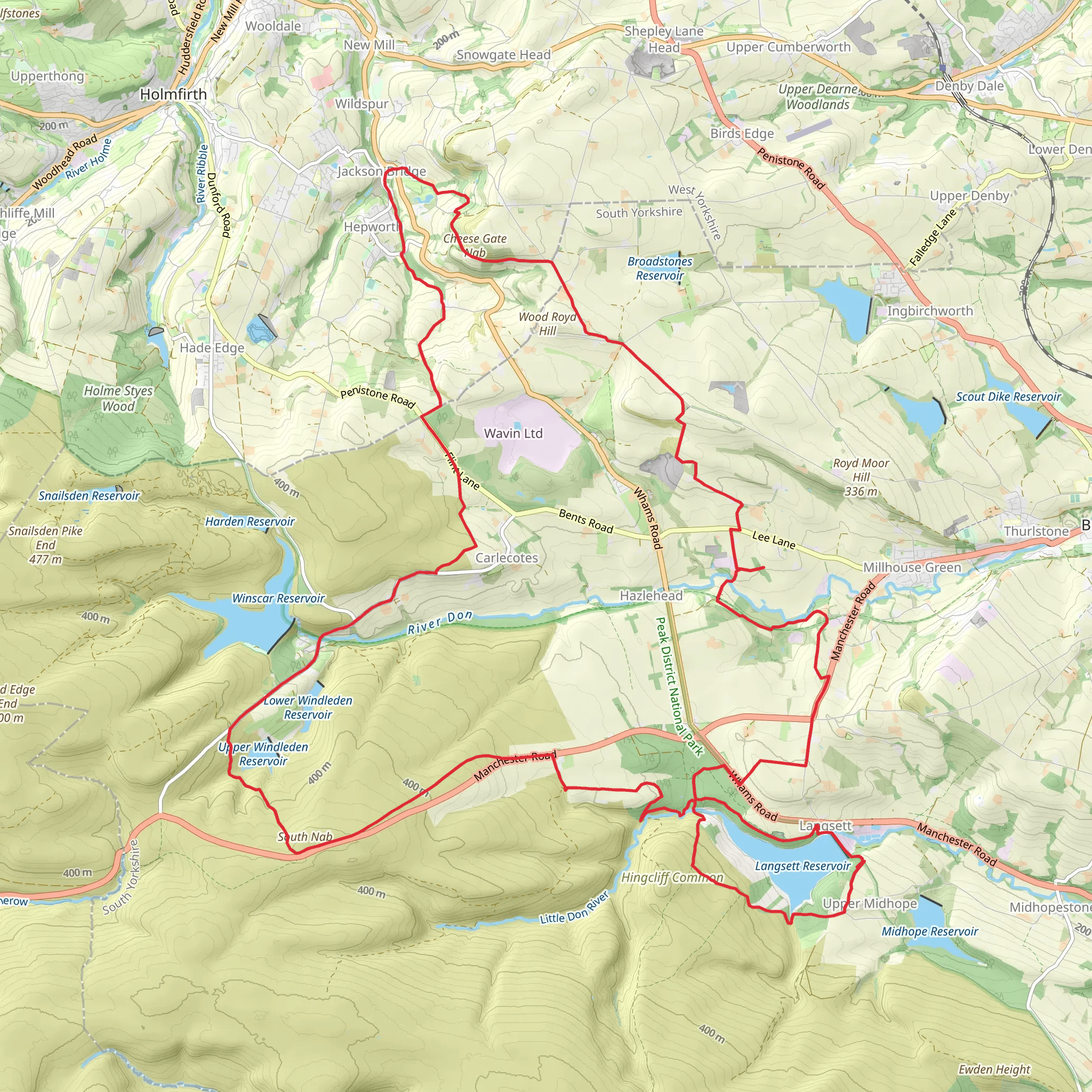 Dunford Loop from Langsett mobile static map