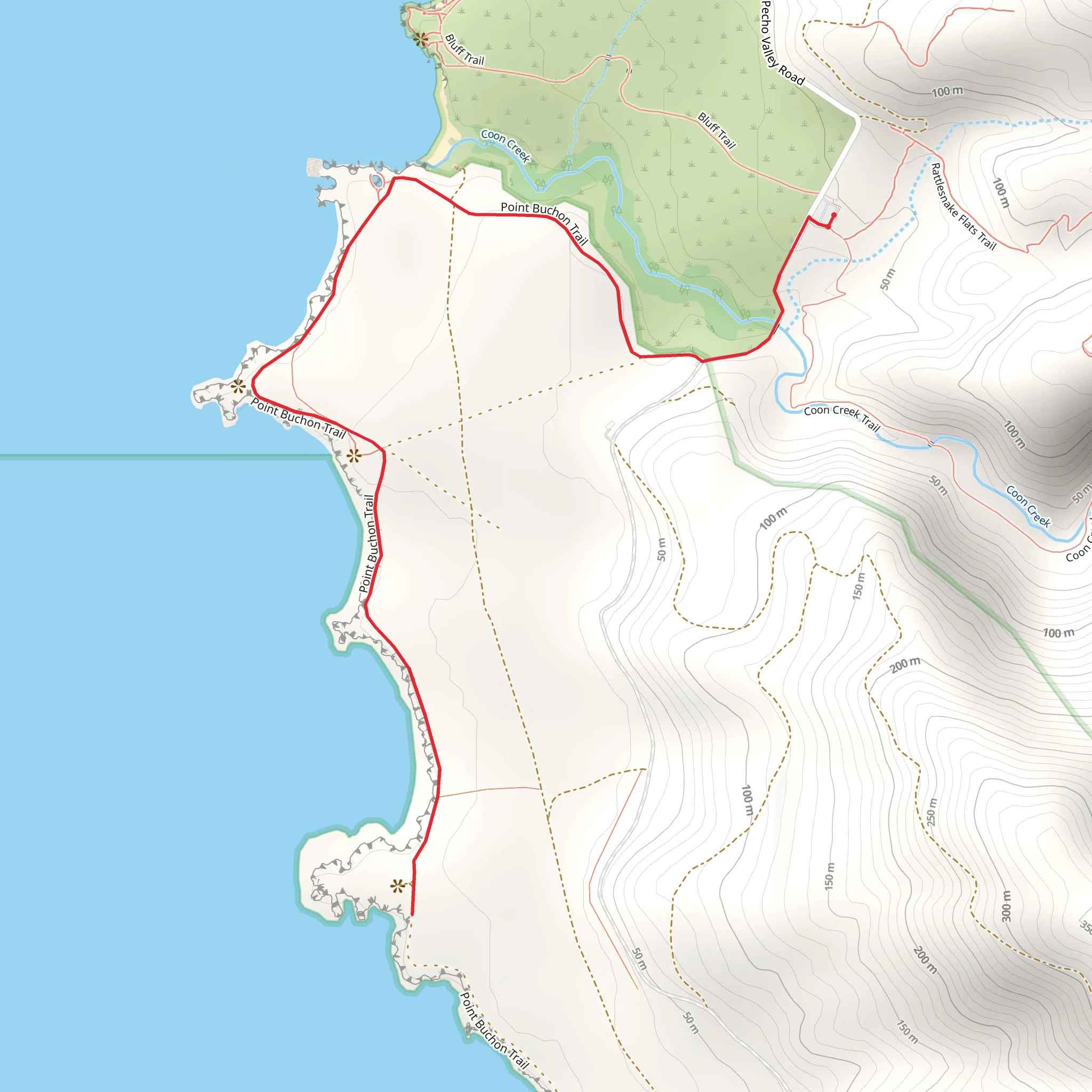 Sinkhole via Point Buchon Trail mobile static map