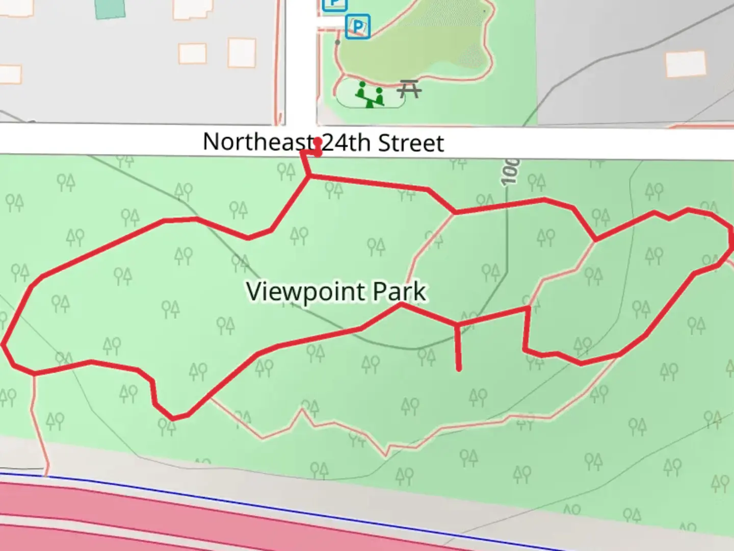 An image depicting the trail Viewpoint Park Short Loop and its surrounding area.
