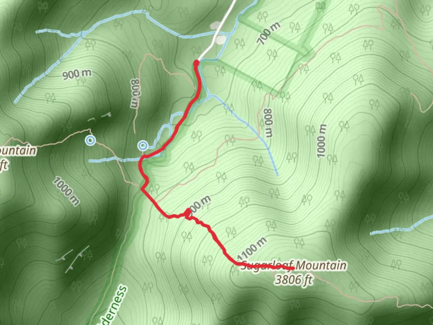 An image depicting the trail Sugarloaf Mountain via Devil's Path and its surrounding area.