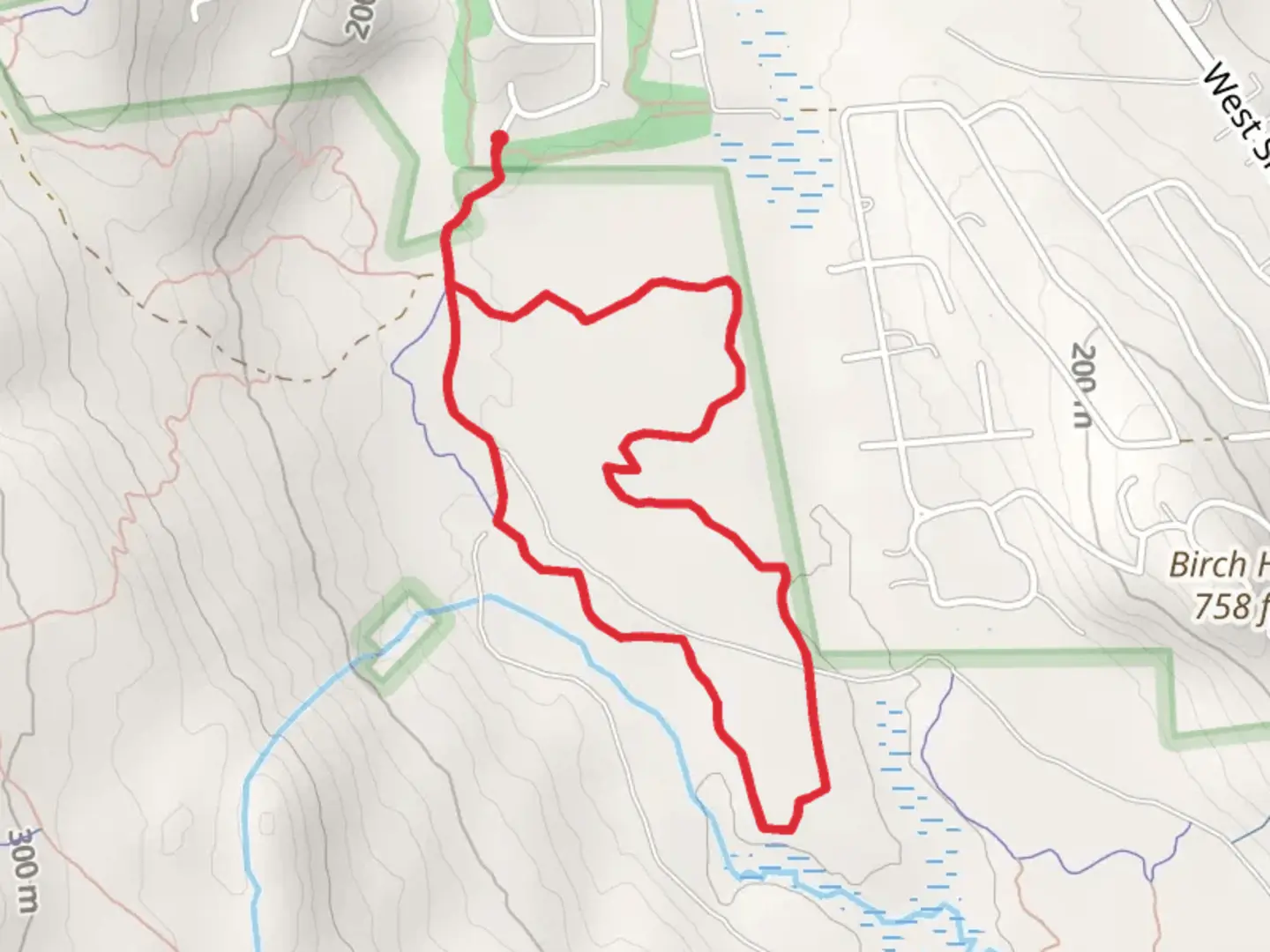 An image depicting the trail Electric Loop Trail - Link Drive and its surrounding area.