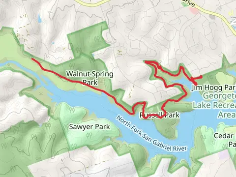 Russel Park - San Gabriel River Out and Back