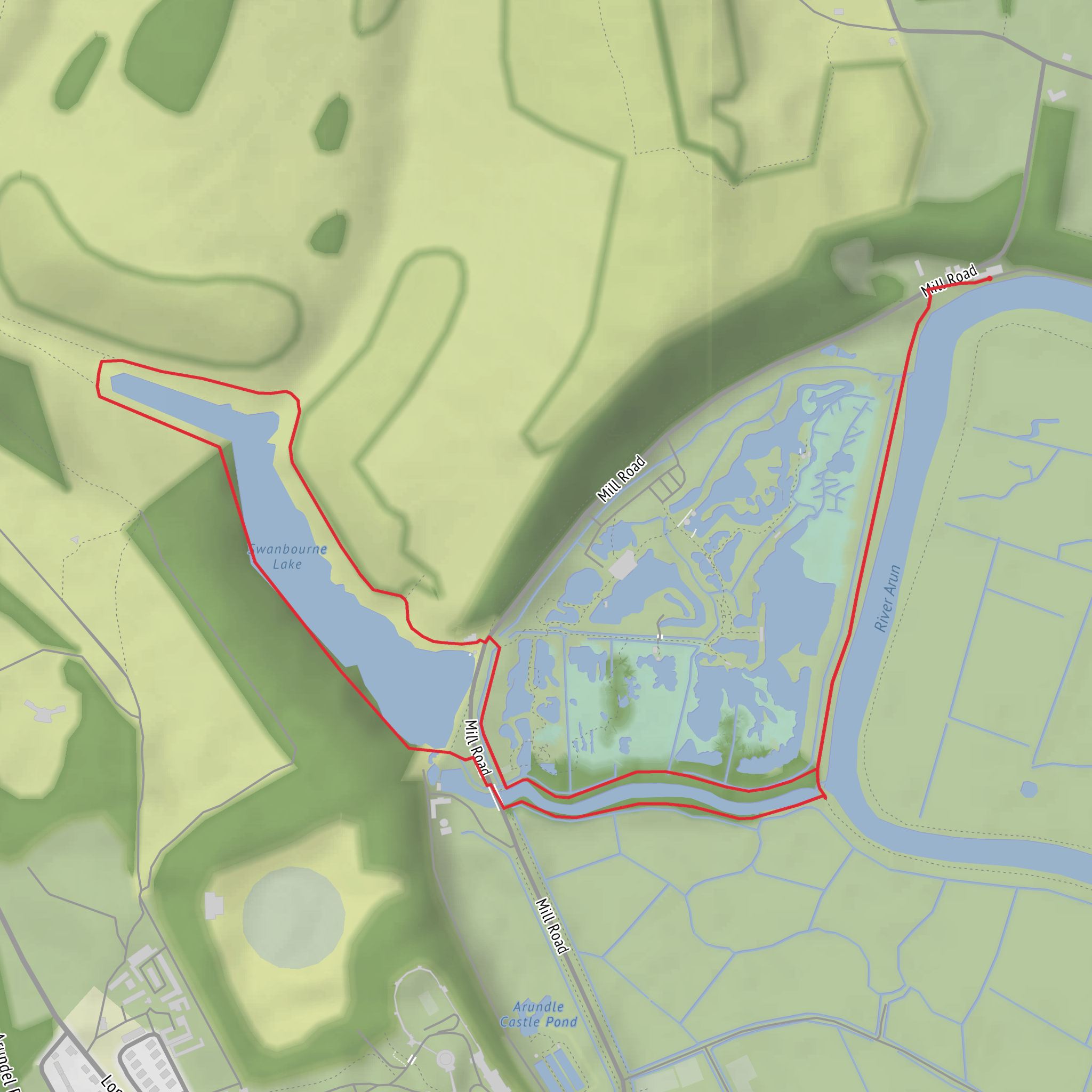 Hike from South Stoke via Swanbourne Lake mobile static map
