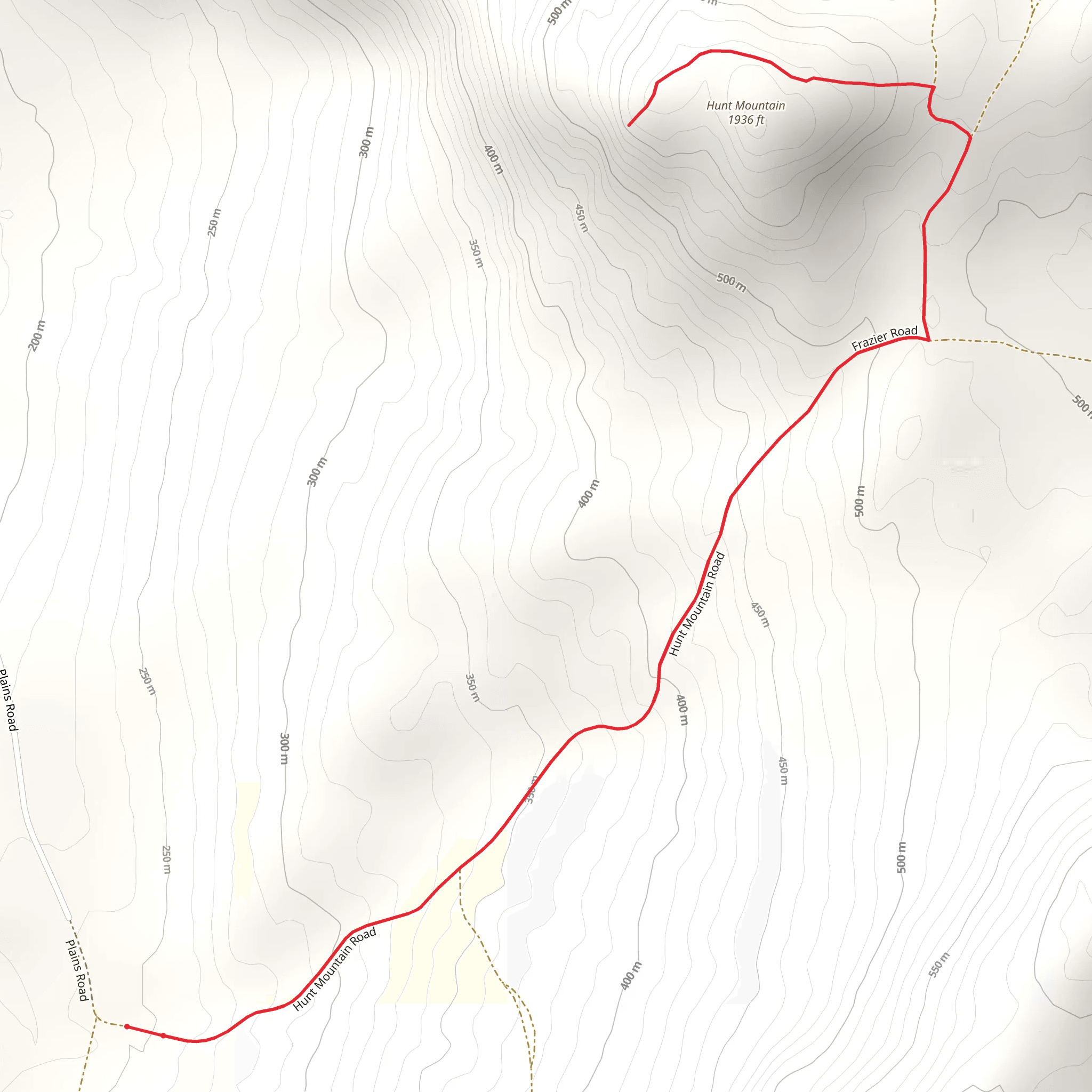 Hunt Mountain Road Out and Back mobile static map