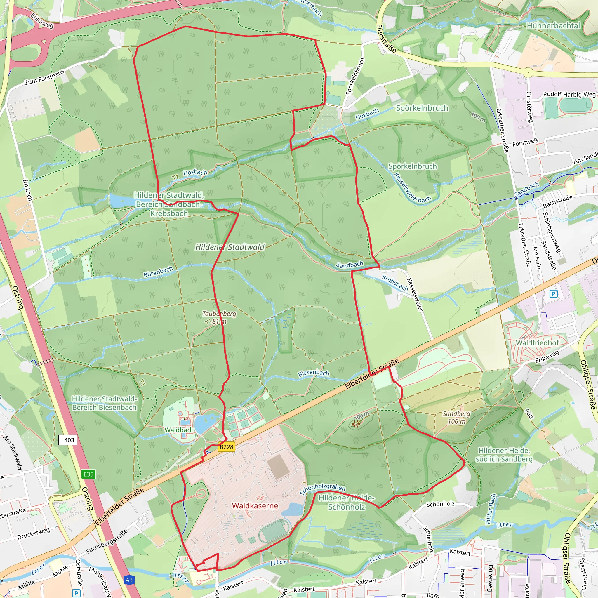 Waldbad Rundweg A2 mobile static map