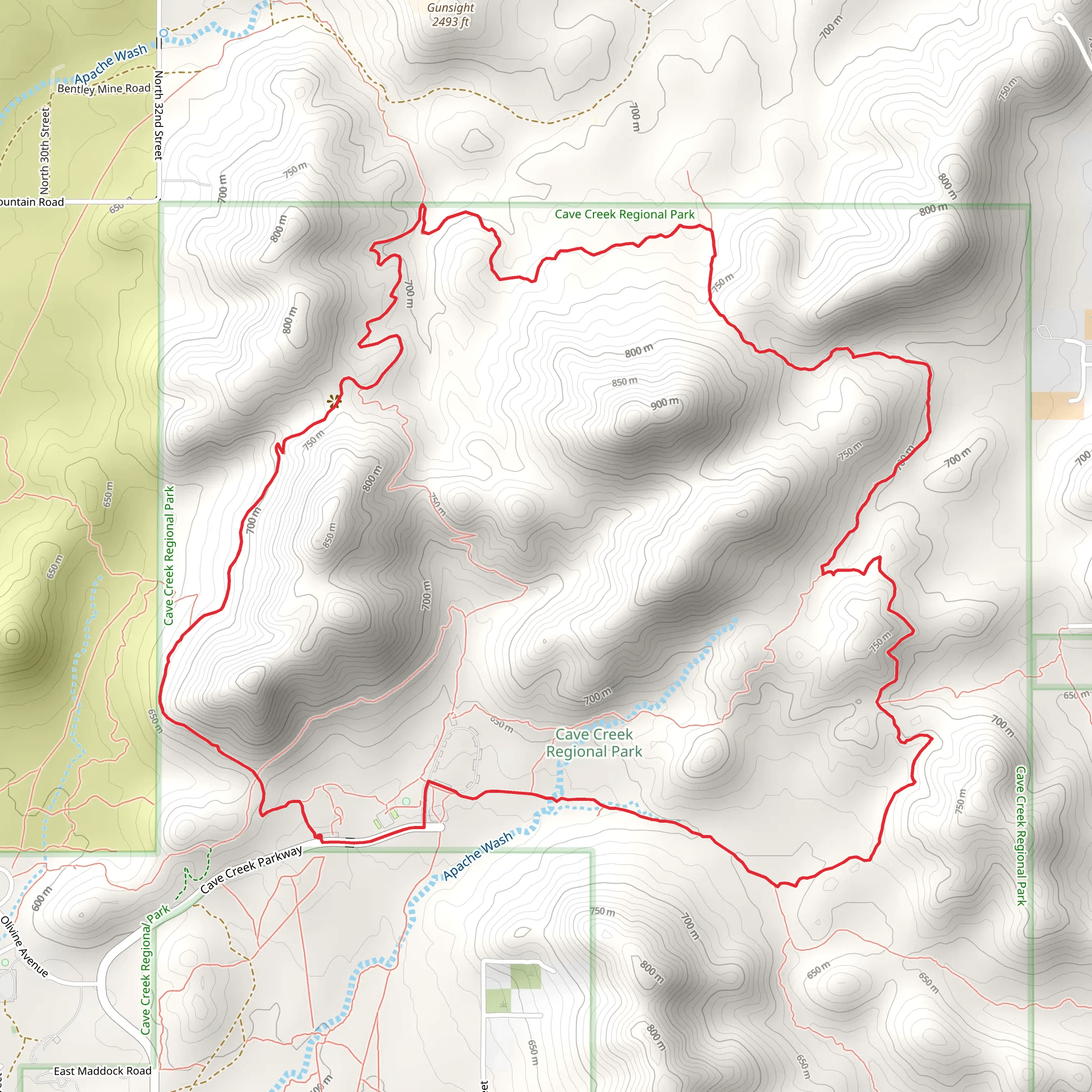 Maricopa Trail, Go John Trail and Slate Trail mobile static map