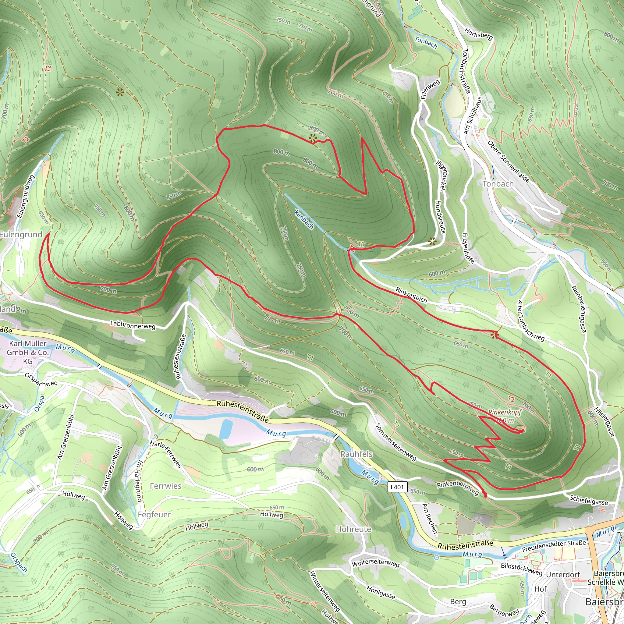 Rinkenkopf via Murgral Wanderweg mobile static map