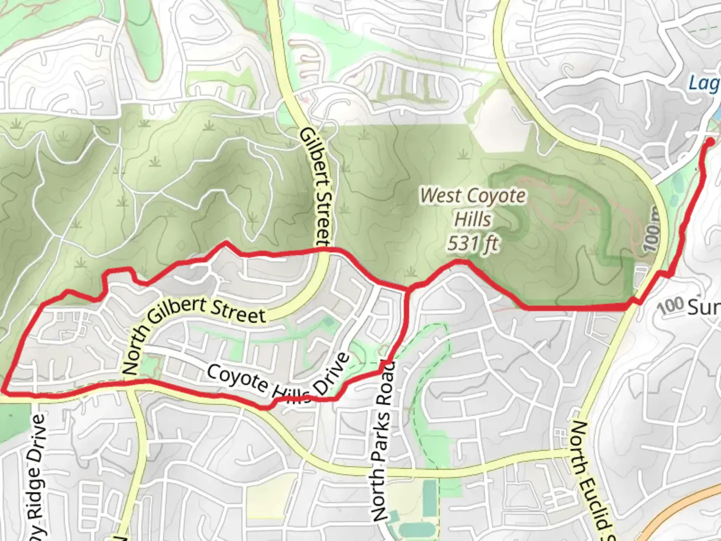 An image depicting the trail Nora Kuttner, Castlewood and Rosecrans Loop Trail and its surrounding area.