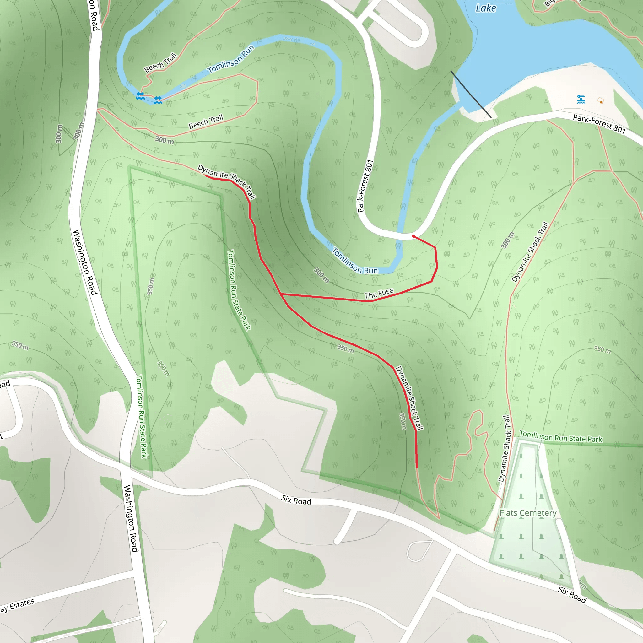 The Fuse and Dynamite Shack Trail mobile static map