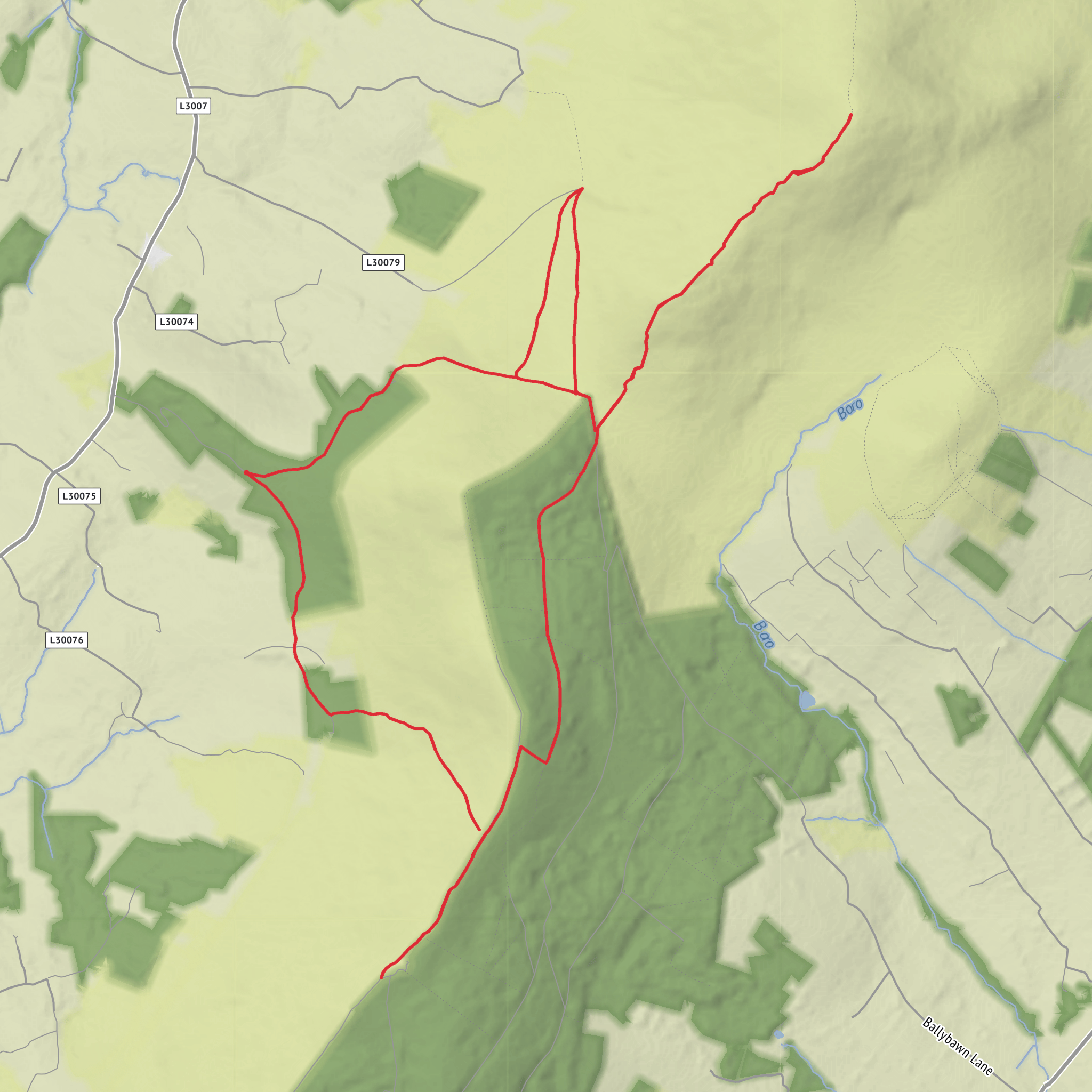 Blackstairs Mountain to White Mountain Loop mobile static map