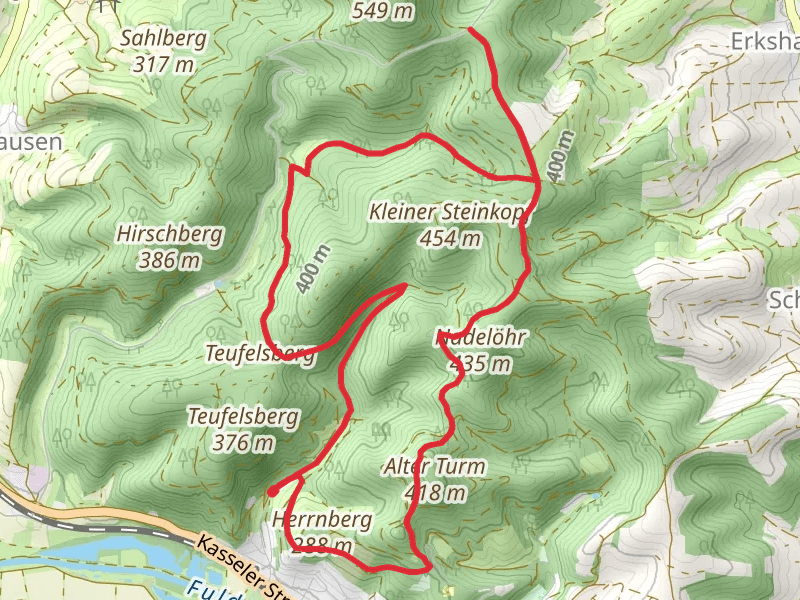 Teufelsberg, Kaiserkopf and Alter Turm Loop via ARS Natura