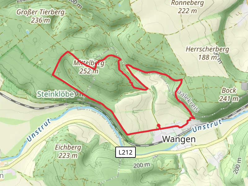 Mittelberg via Suedschleife Querfurter Acht and Steinbruchweg