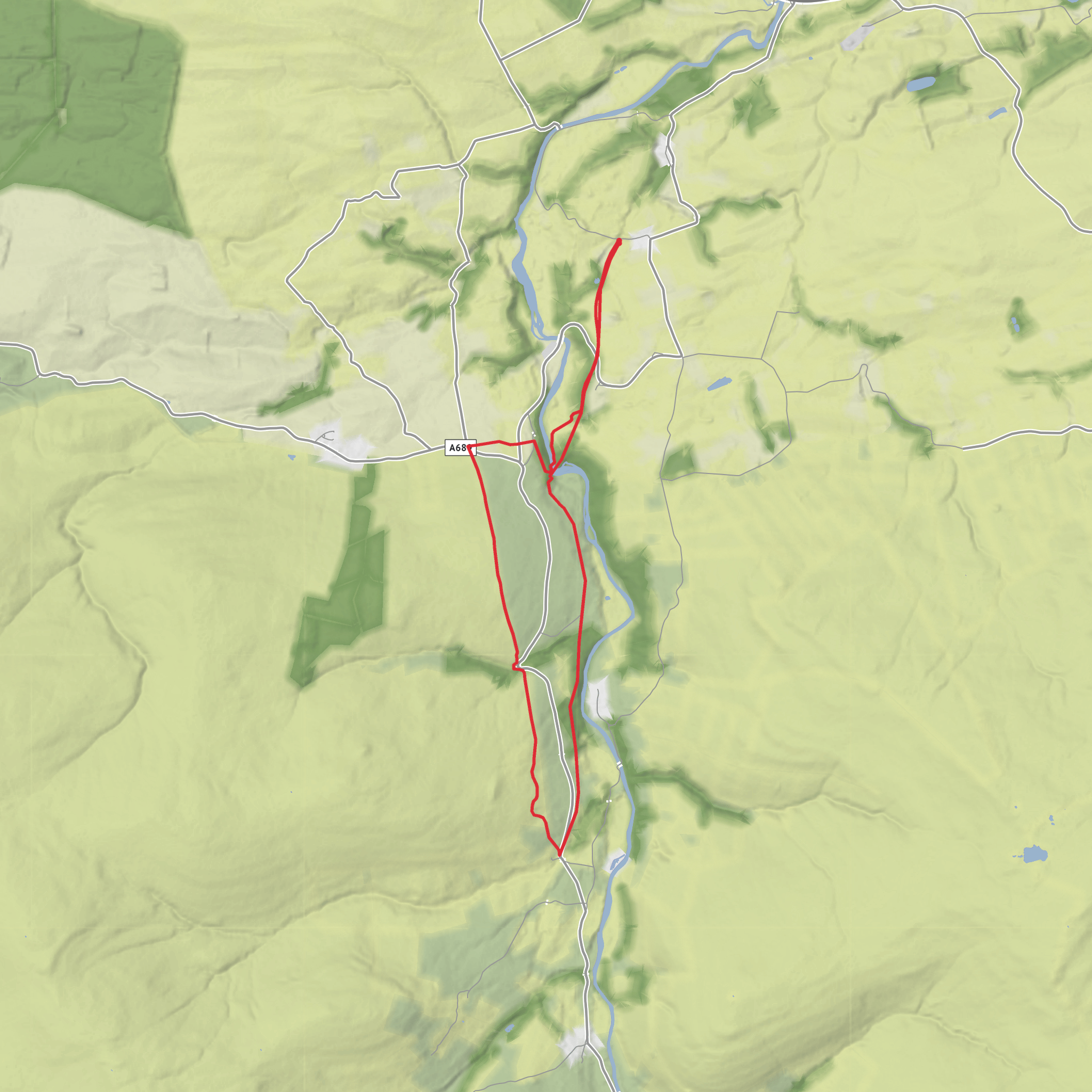 Featherstone Rowfoot and Burnstones Loop mobile static map
