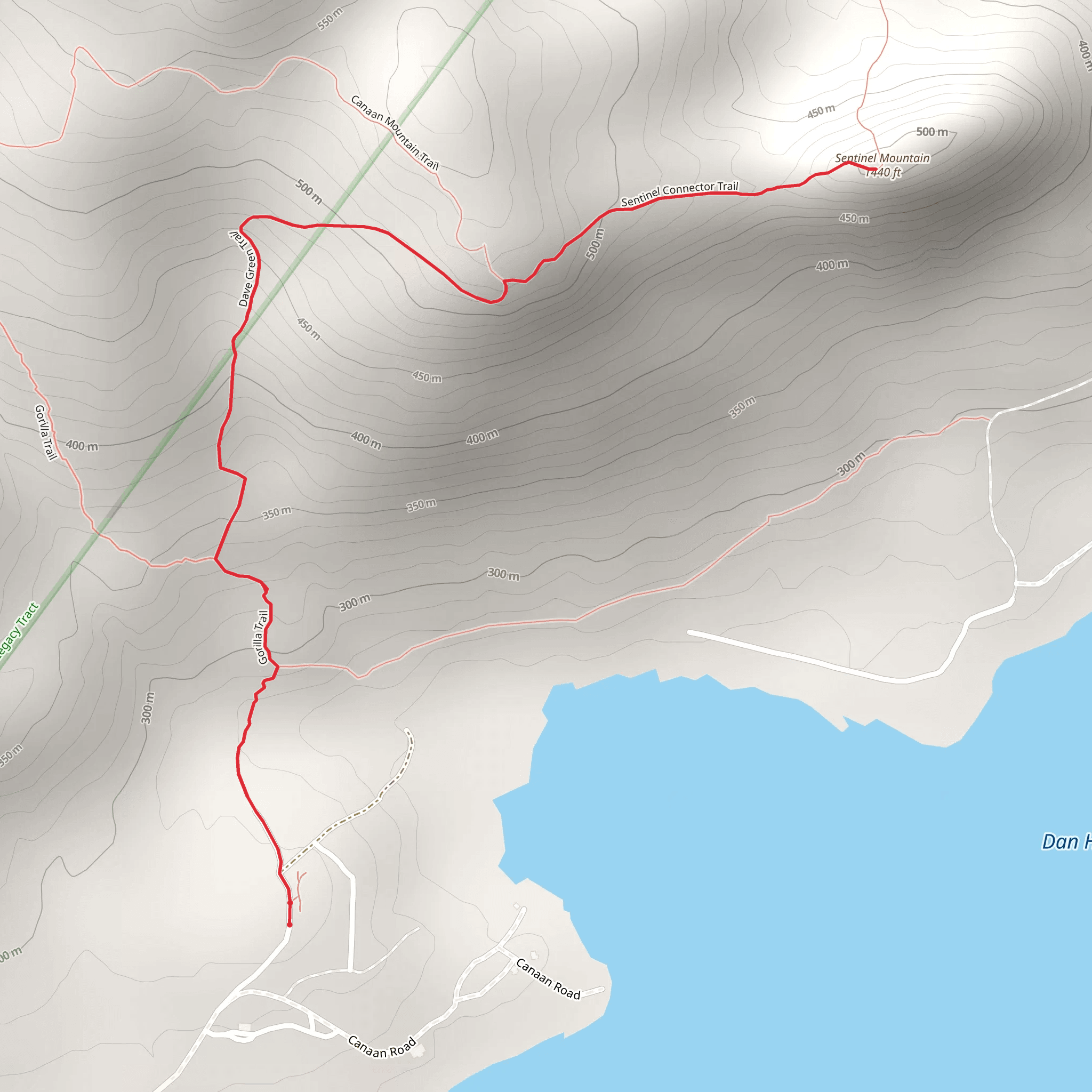 Sentinel Mountain Trail via Canaan Road mobile static map