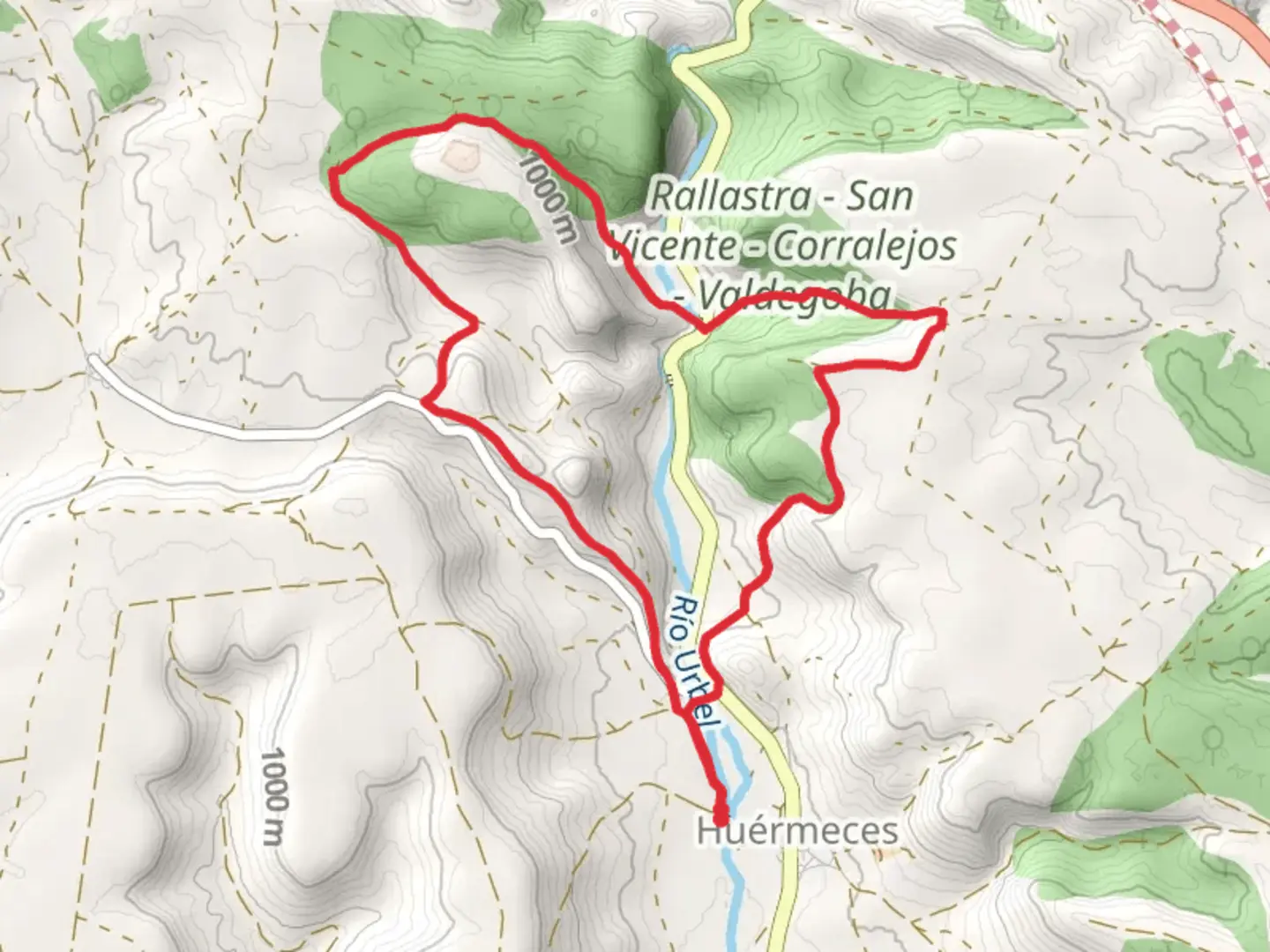 An image depicting the trail Valdegoba Caves PR BU 57 and its surrounding area.
