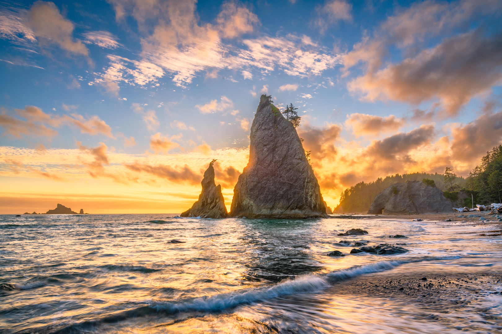 An image depicting the trail Olympic Coast Trail - North and its surrounding area.