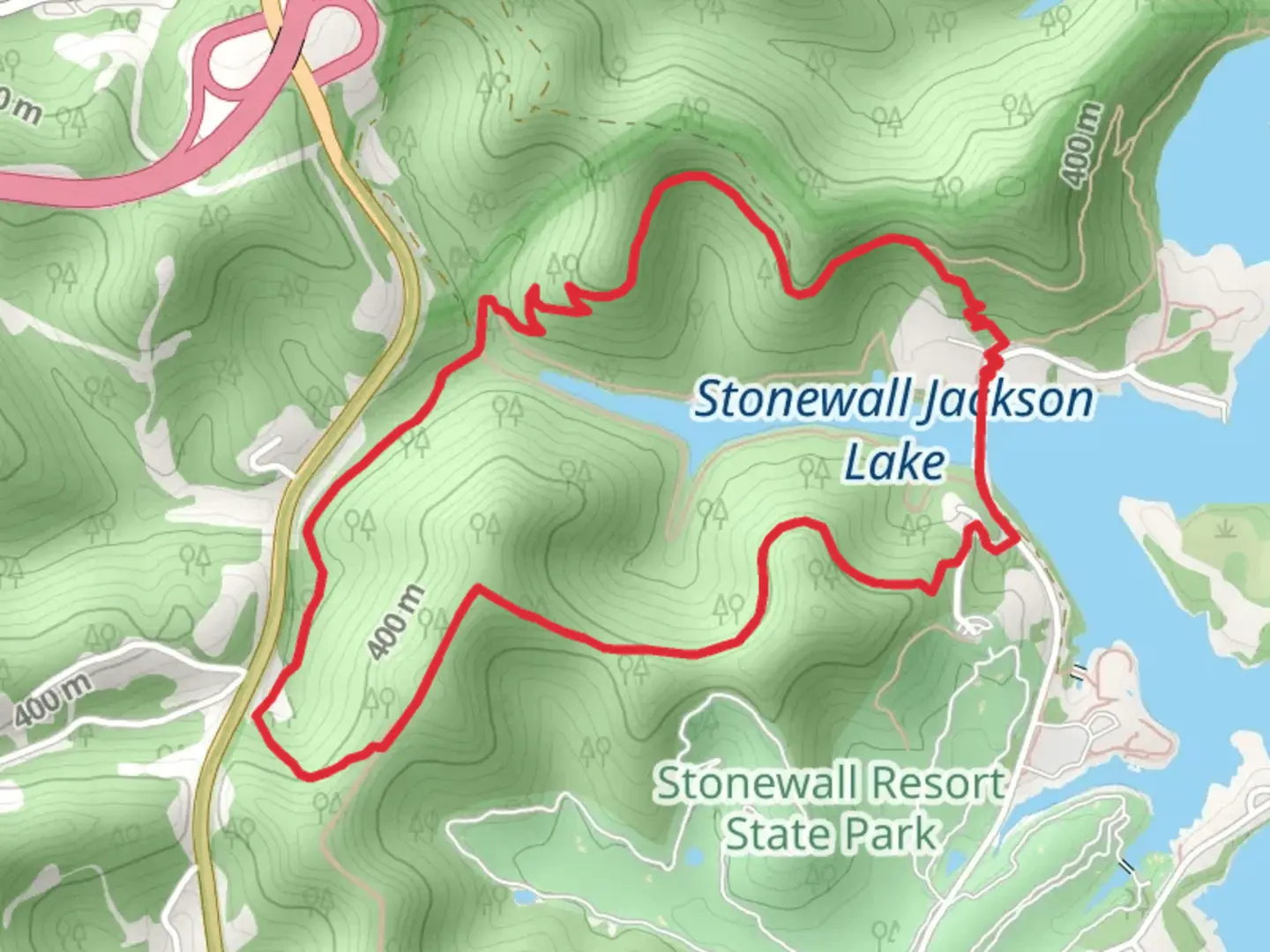 An image depicting the trail Cairns and Hevener's Orchard Loop Trail and its surrounding area.